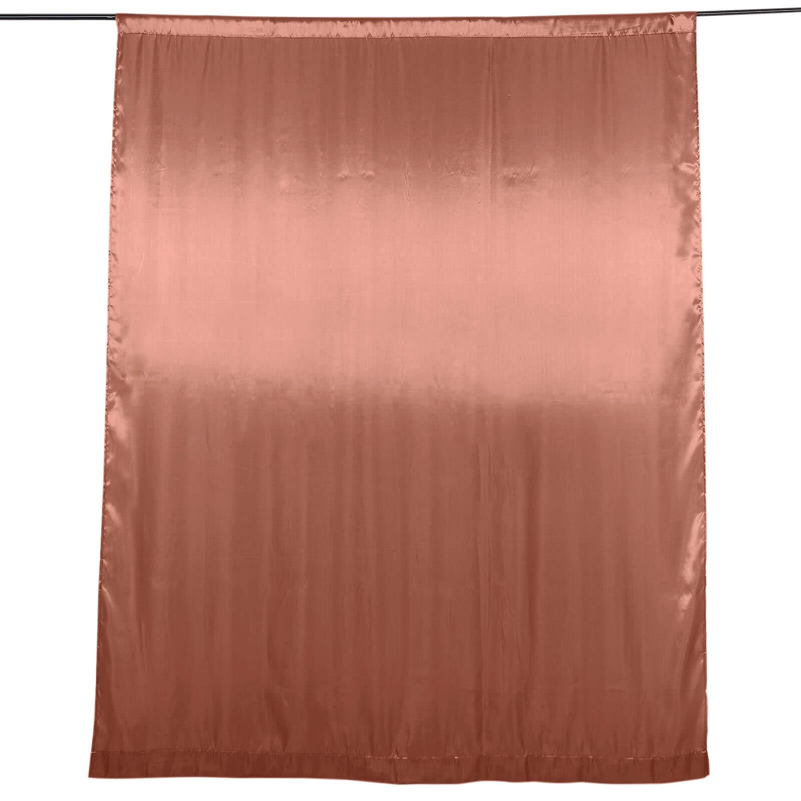 8ftx10ft Terracotta (Rust) Satin Event Curtain Drapes, Backdrop Event Panel