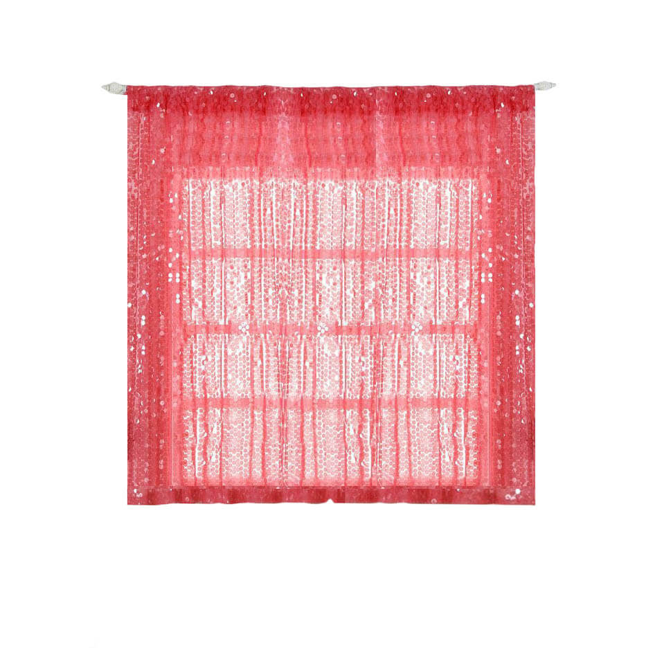 2 Pack Coral Big Payette Sequin Curtains With Rod Pocket Window Treatment Panels - 52x64 - Clearance SALE