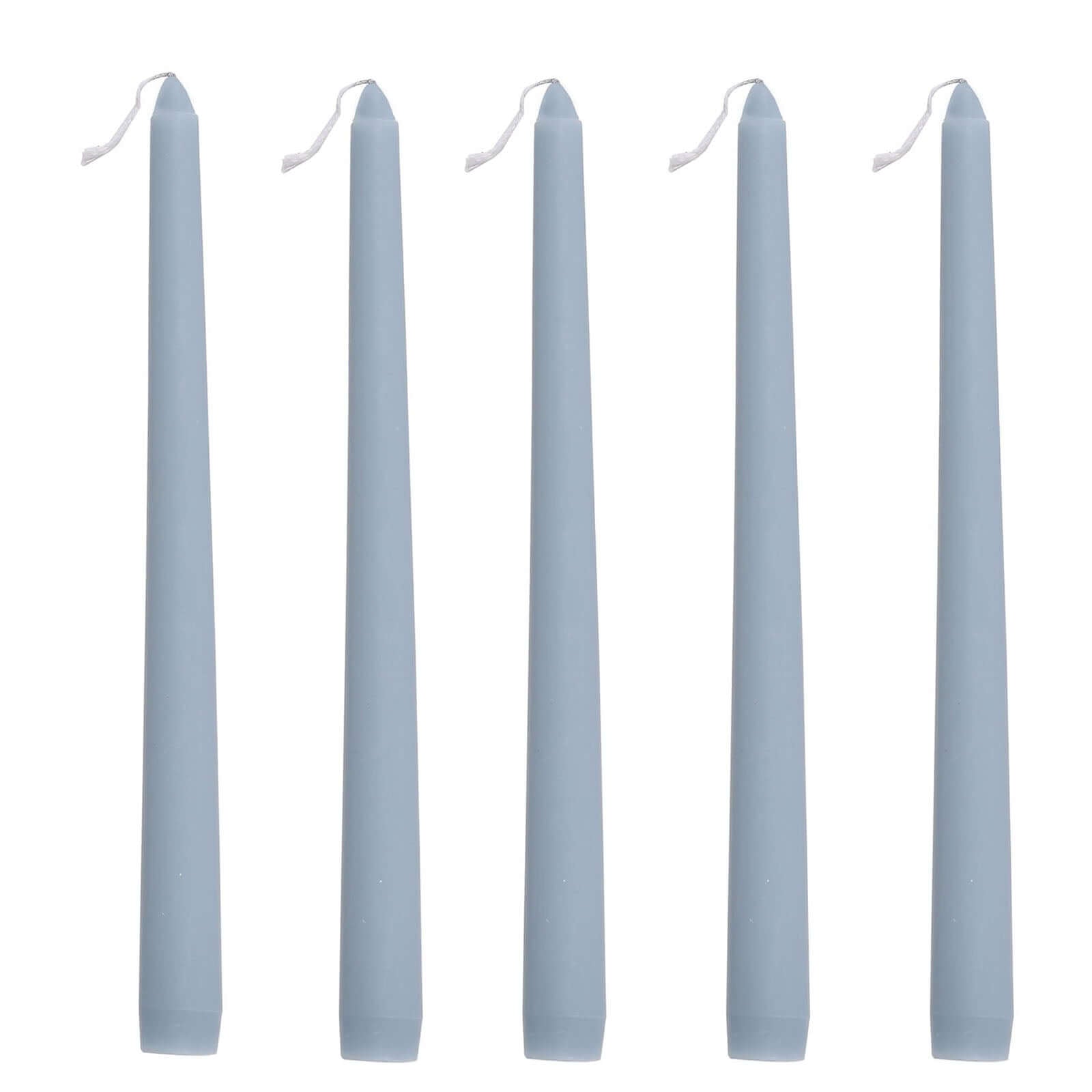 12-Pack Taper Candles Premium Wax Design Dusty Blue - Unscented Candles for Upscale Settings 10