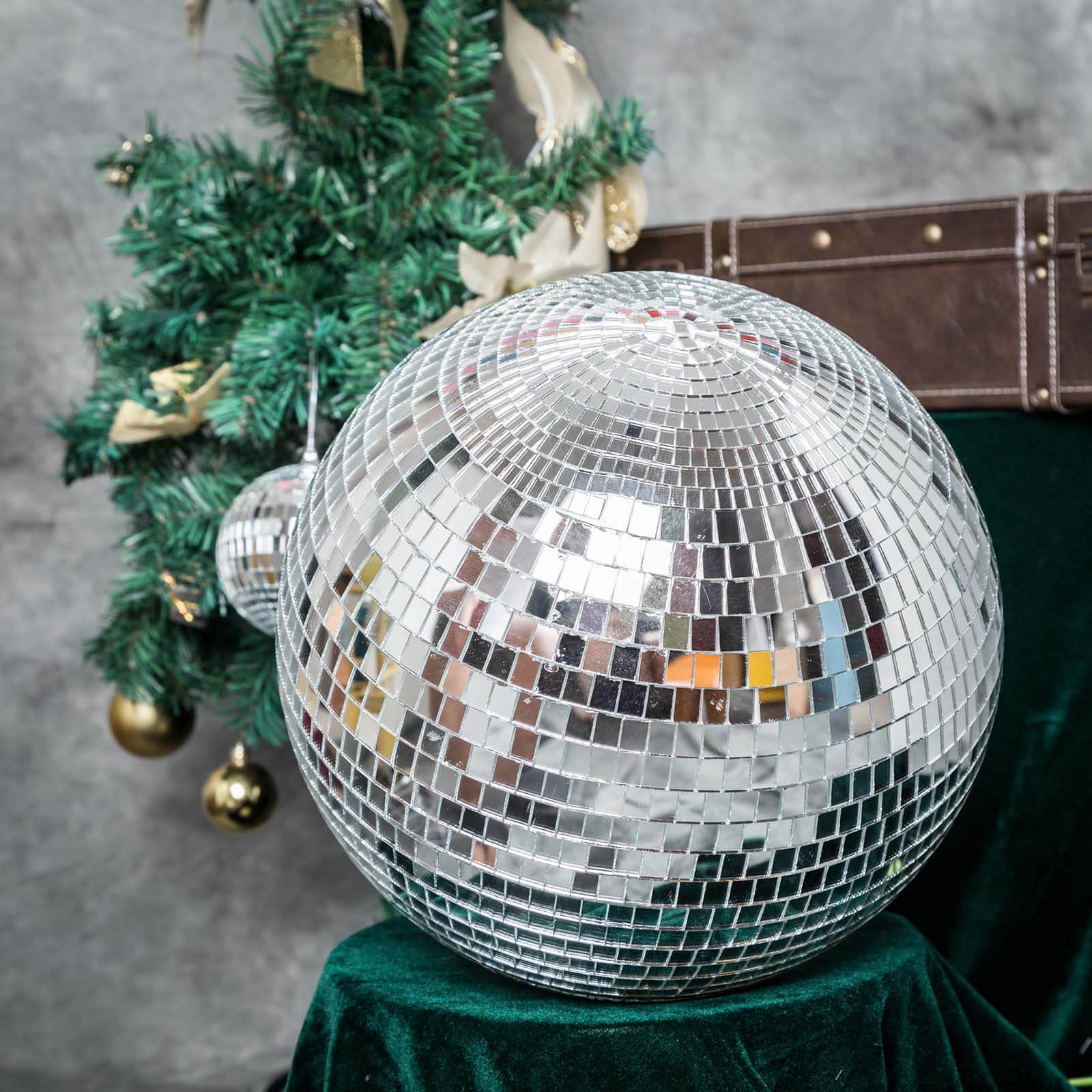 16 Large Silver Foam Disco Mirror Ball With Hanging Swivel Ring, Holiday Party Decor