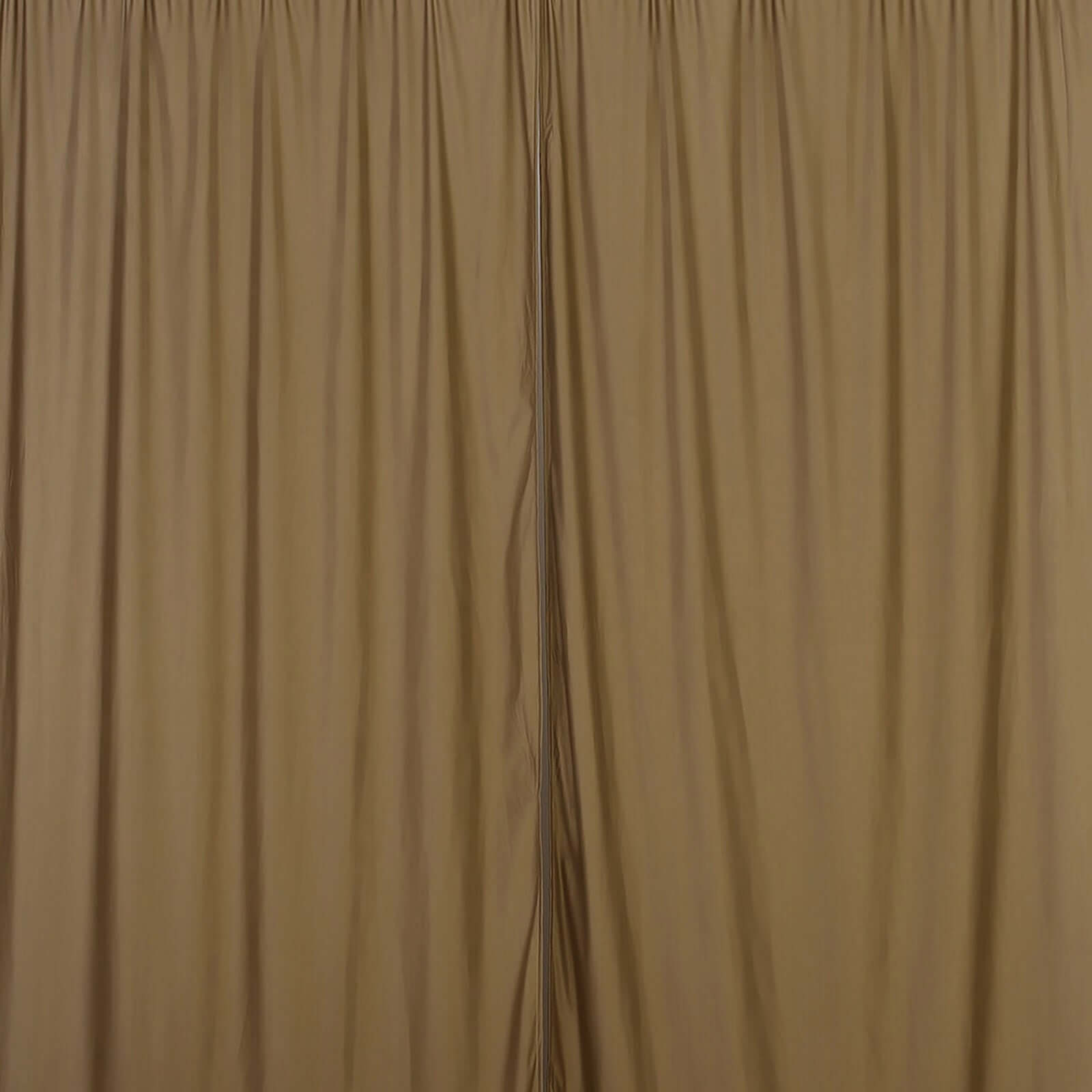 2 Pack Taupe Scuba Polyester Event Curtain Drapes, Durable Flame Resistant Backdrop Event Panels Wrinkle Free with Rod Pockets - 10ftx10ft