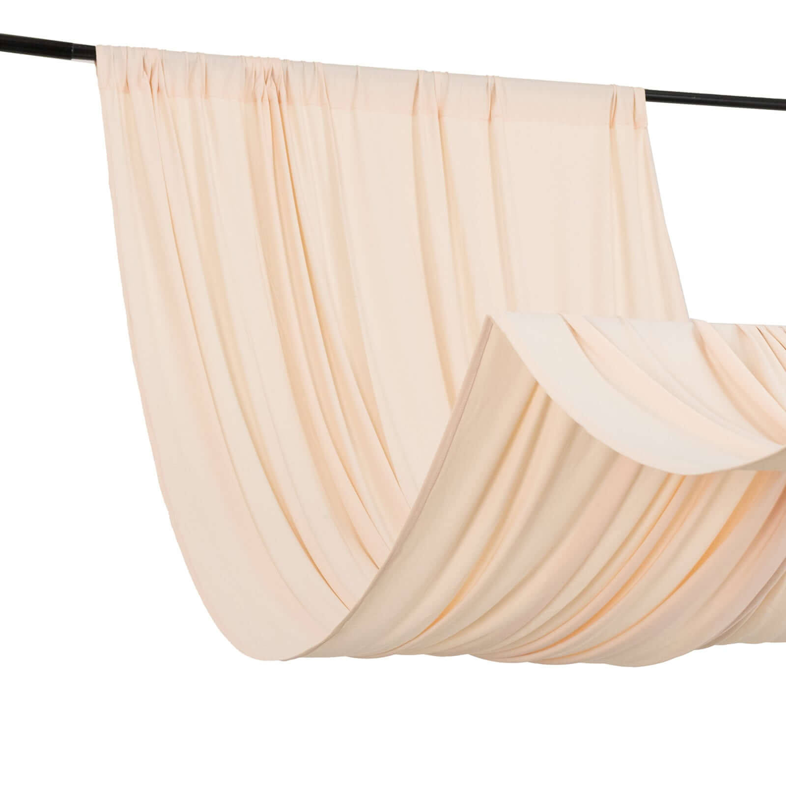 Blush 4-Way Stretch Spandex Event Curtain Drapes, Wrinkle Free Backdrop Event Panel with Rod Pockets - 5ftx10ft