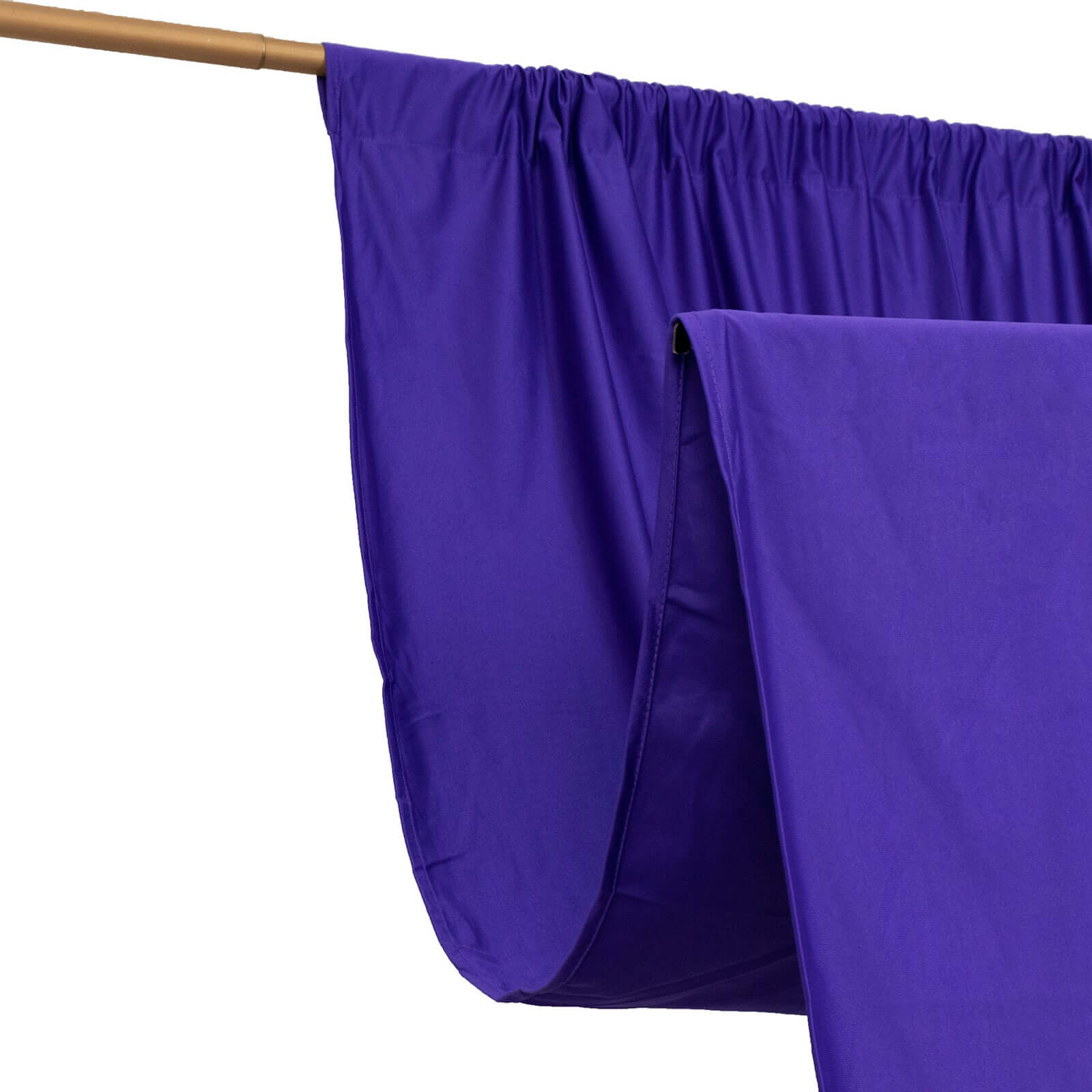 Purple Scuba Polyester Event Curtain Drapes, Durable Flame Resistant Backdrop Event Panel Wrinkle Free with Rod Pockets - 5ftx14ft