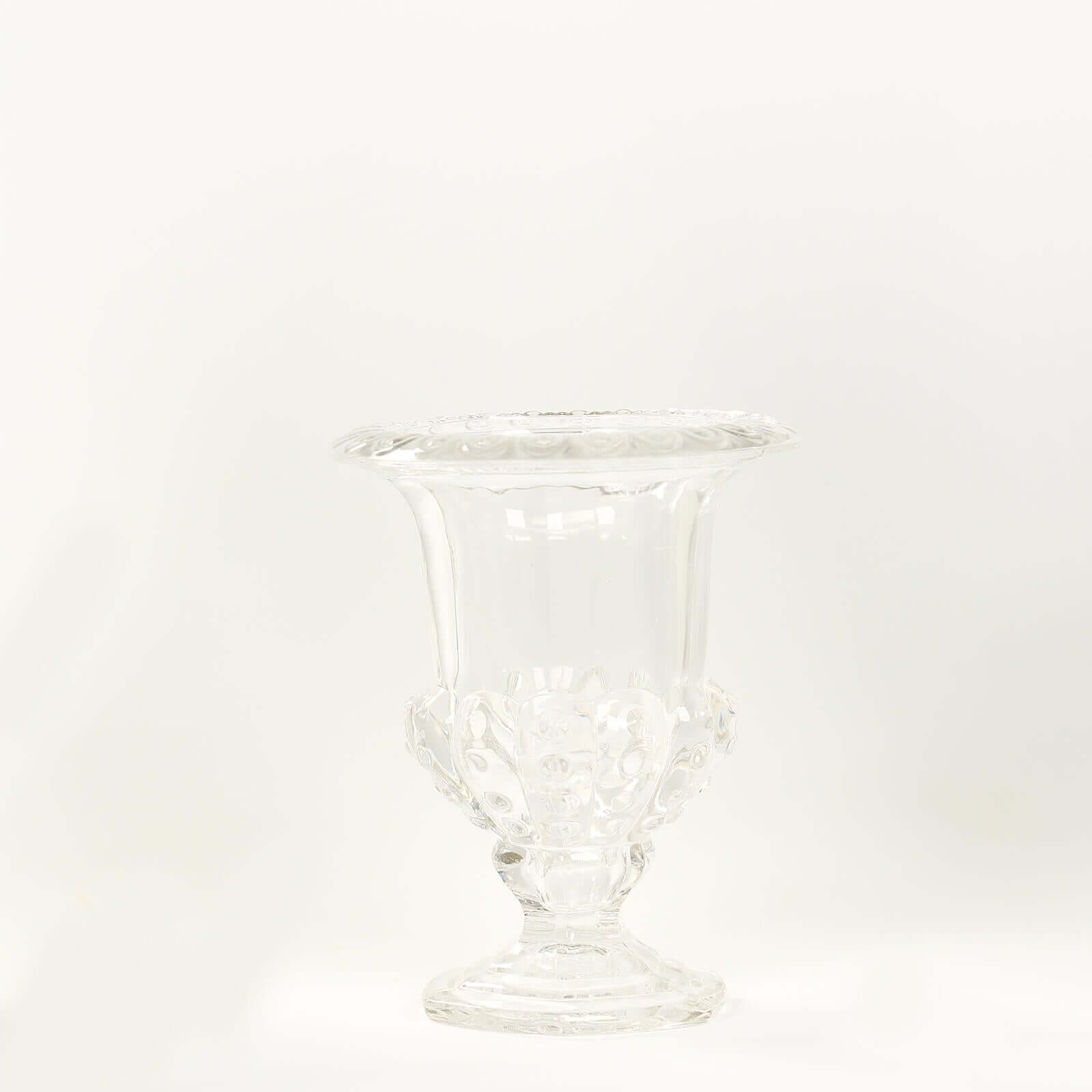 2-Pack Glass Mini Pedestal Flower Vases in Classic Roman Urn Style Clear - Sophisticated Wedding Table Centerpieces 8