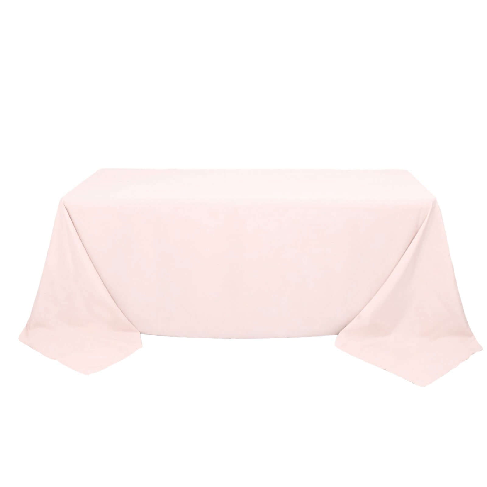 Premium Polyester 90x132 Rectangle Tablecloth Blush - Seamless 220GSM Stain-Resistant Table Cover