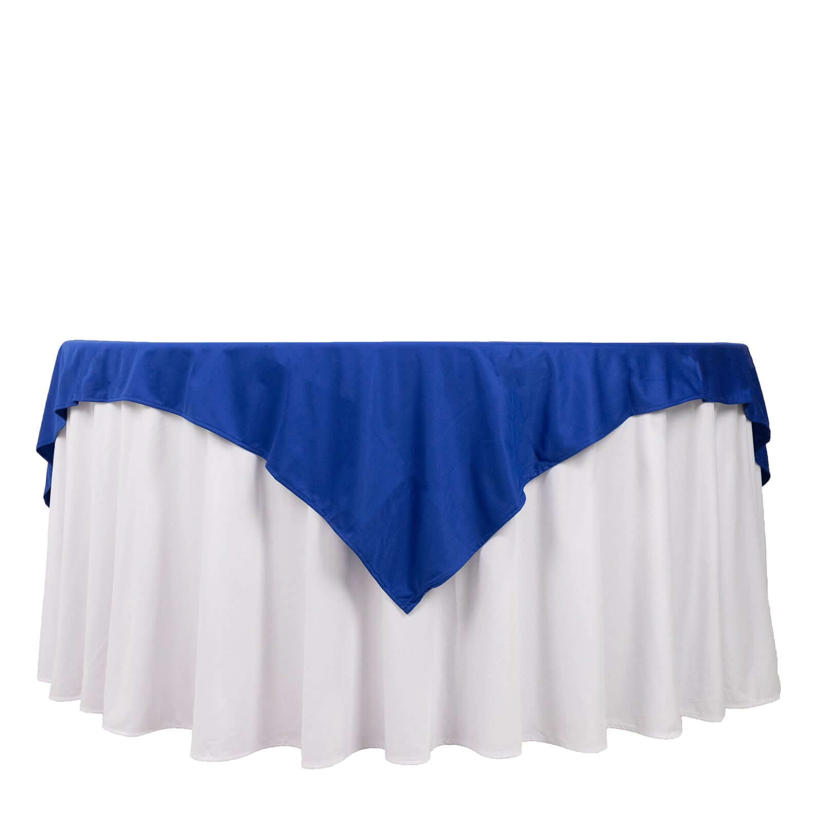 Premium Scuba 70x70 Table Overlay Square Tablecloth Royal Blue - Wrinkle Free & Stain Resistant Table Cover