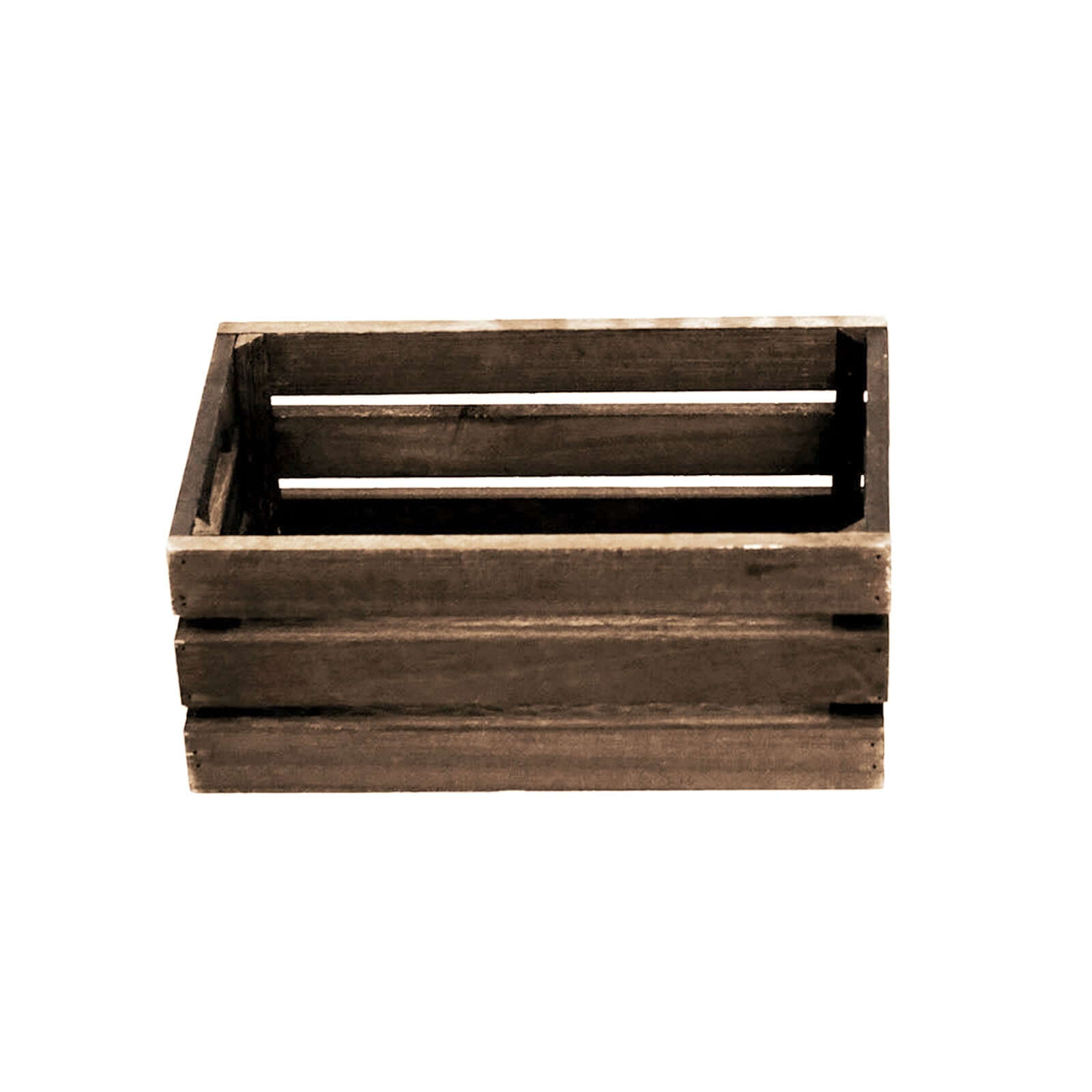 Set of 3 Rustic Wooden Crates Smoked Brown - Multi-Purpose Planters, Storage Containers & Display Risers