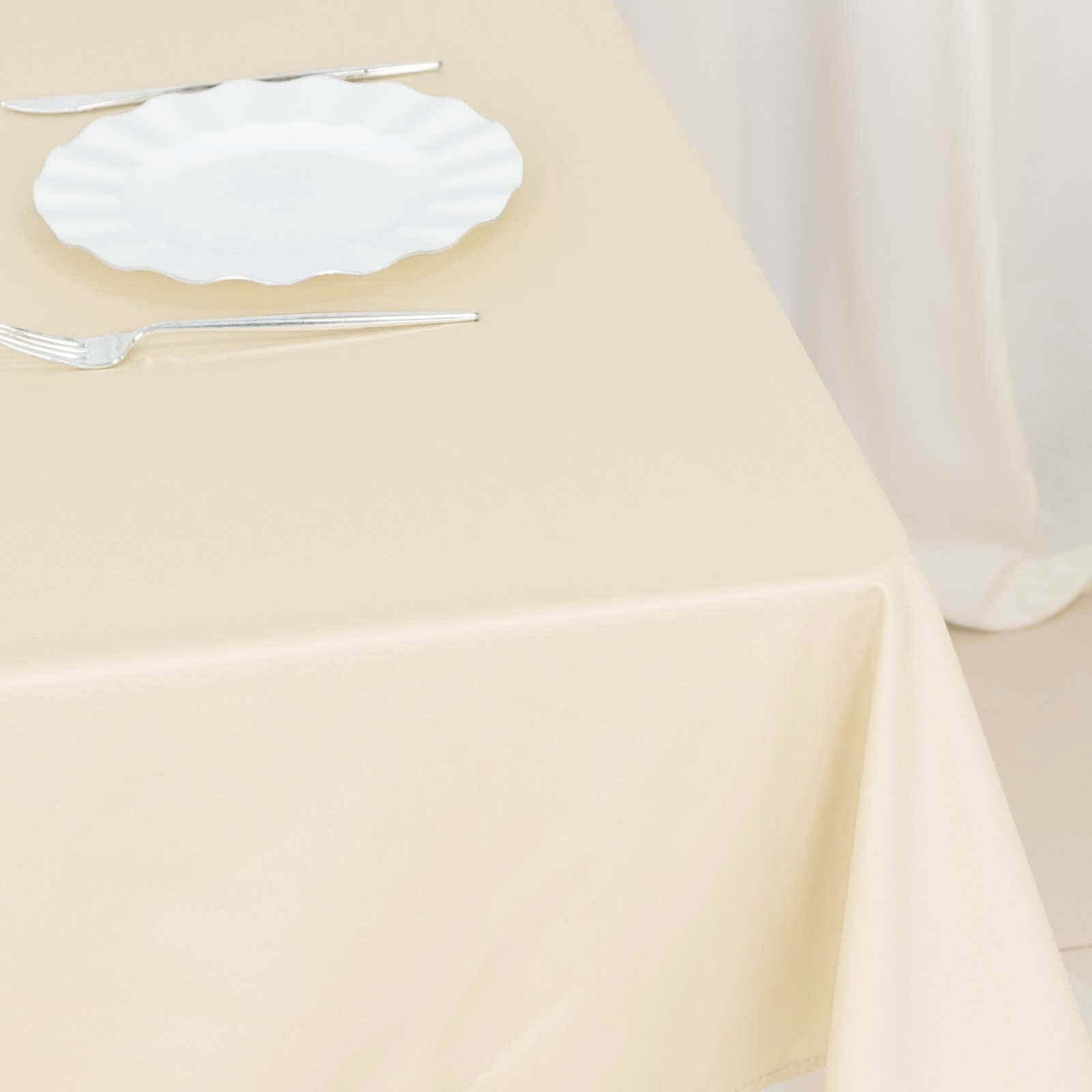 Premium Scuba Square 54x54 Tablecloth Beige - Wrinkle Free & Stain Resistant Table Cover