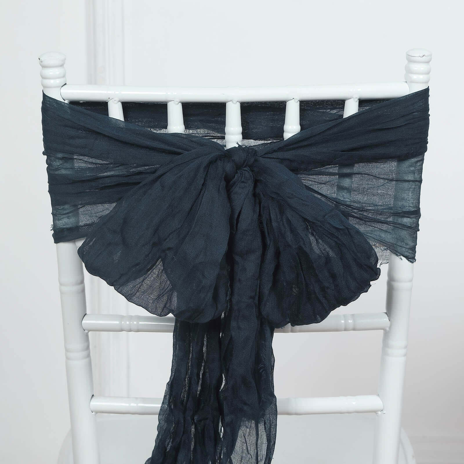 5 Pack Cheesecloth Gauze 16x88 Chair Sashes Navy Blue - Boho Chair Decorations