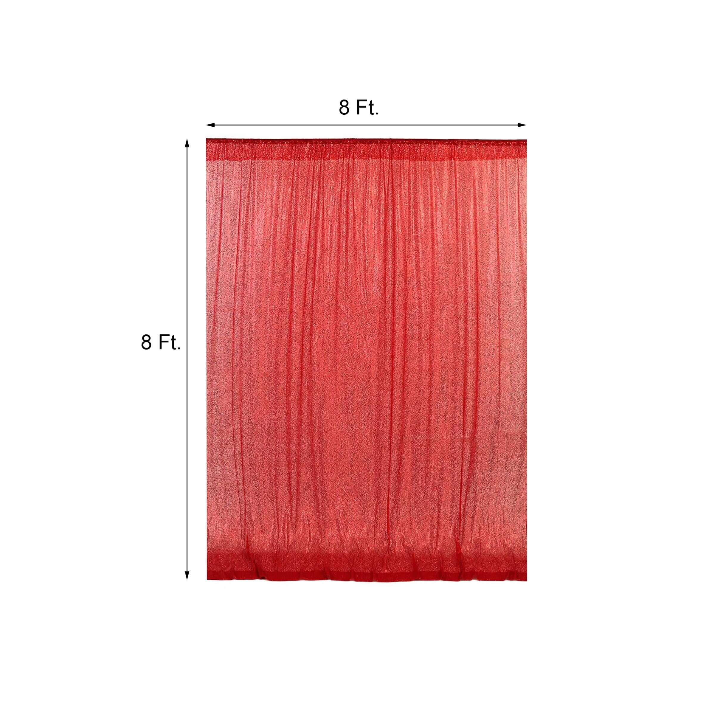 8ftx8ft Red Sequin Event Curtain Drapes, Backdrop Event Panel