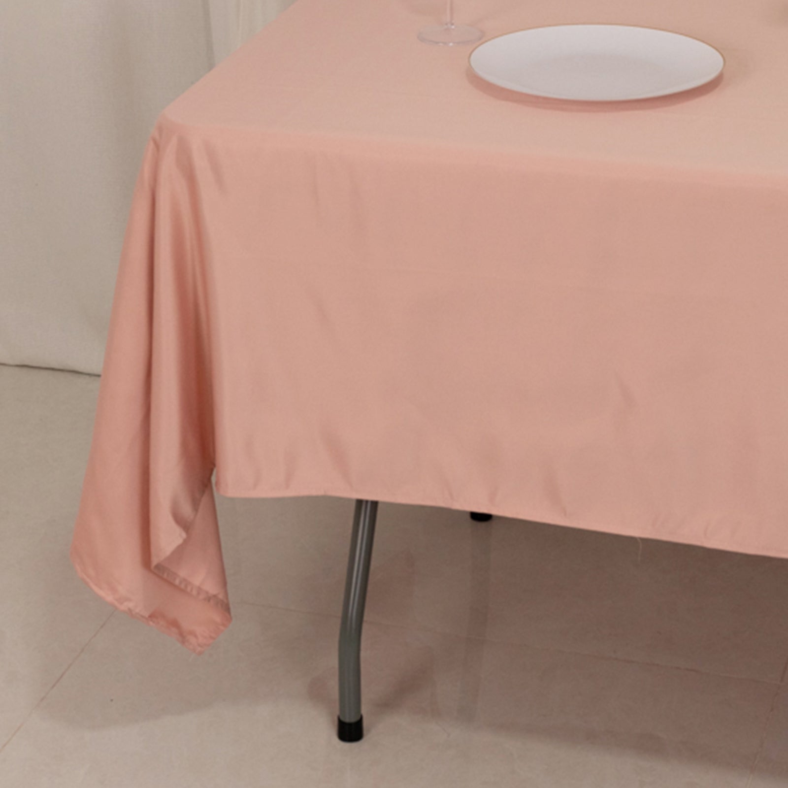 Lamour Satin 60x102 Rectangle Tablecloth Dusty Rose - Durable & Silky Soft Feel Table Cover