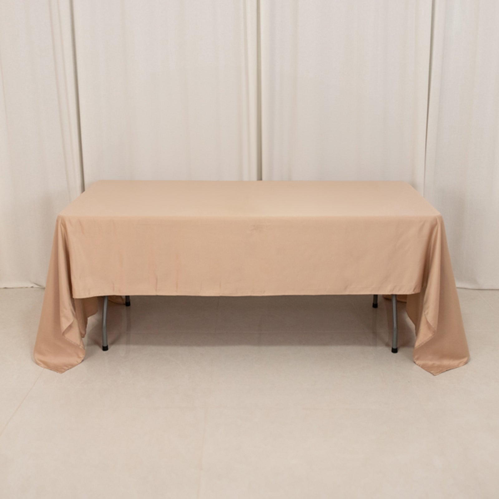 Lamour Satin 60x126 Rectangle Tablecloth Nude - Soft & Silk-Like Table Cover