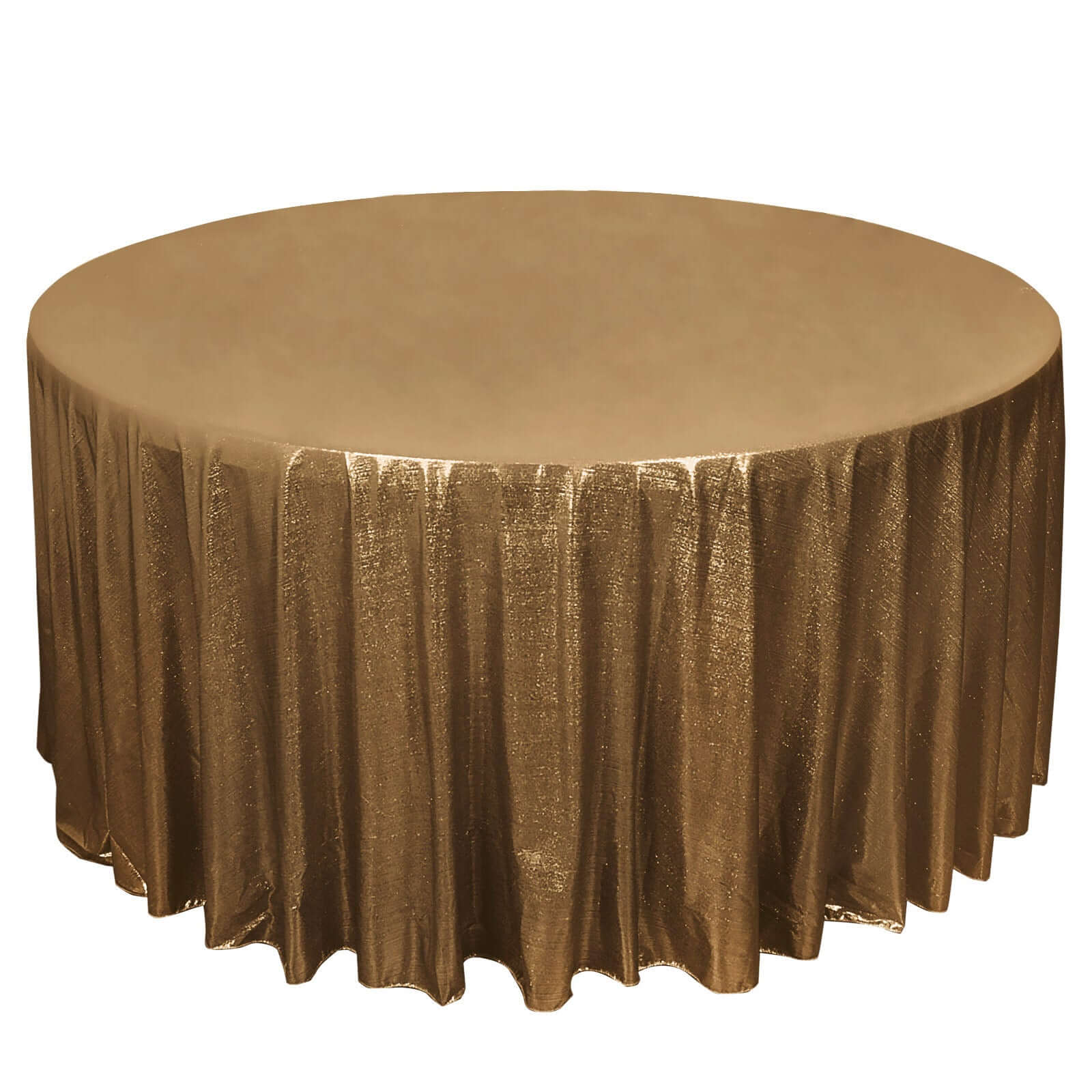 Sequin Dots Polyester Round 120 Tablecloth Antique Gold - Wrinkle Free & Sparkling Table Cover