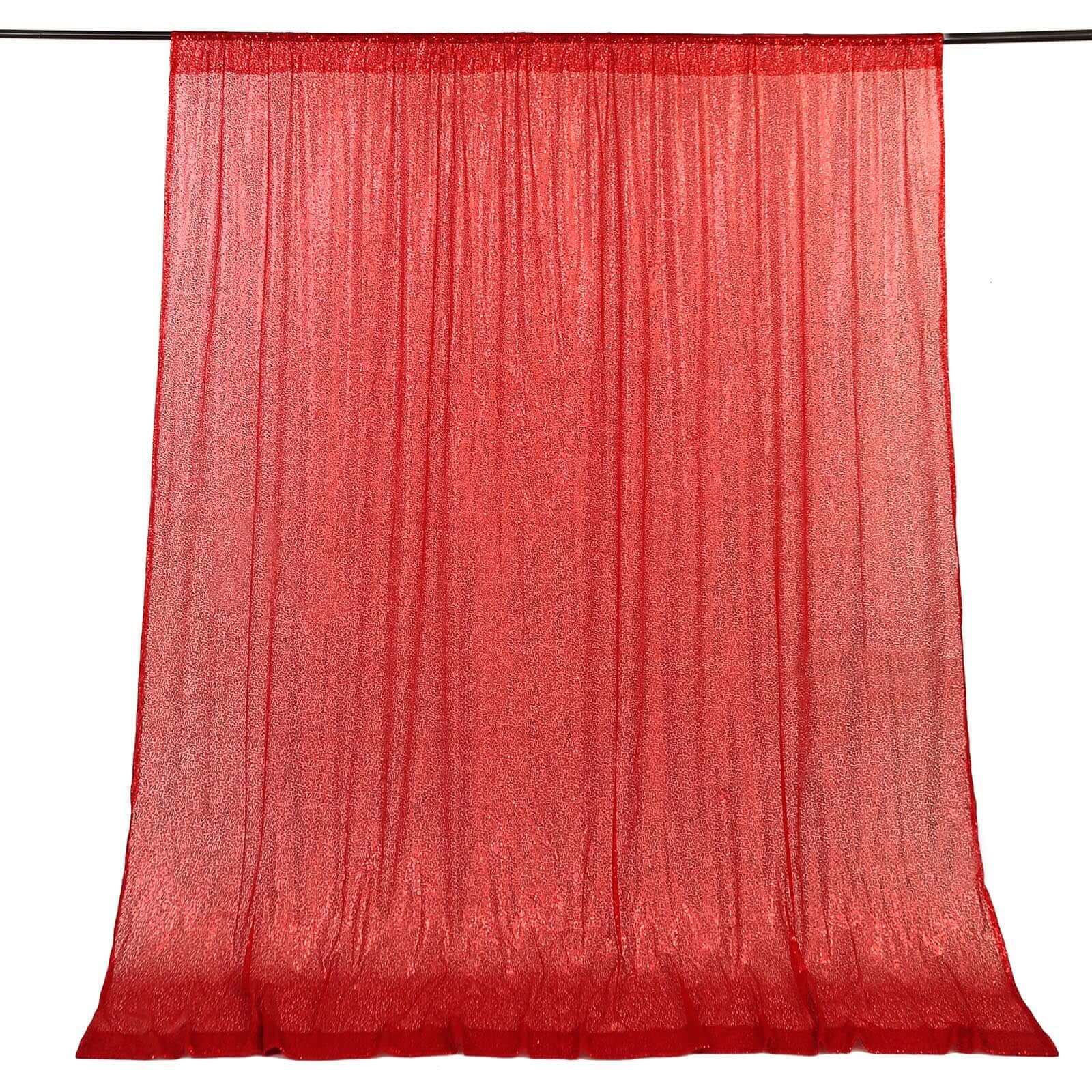 8ftx8ft Red Sequin Event Curtain Drapes, Backdrop Event Panel