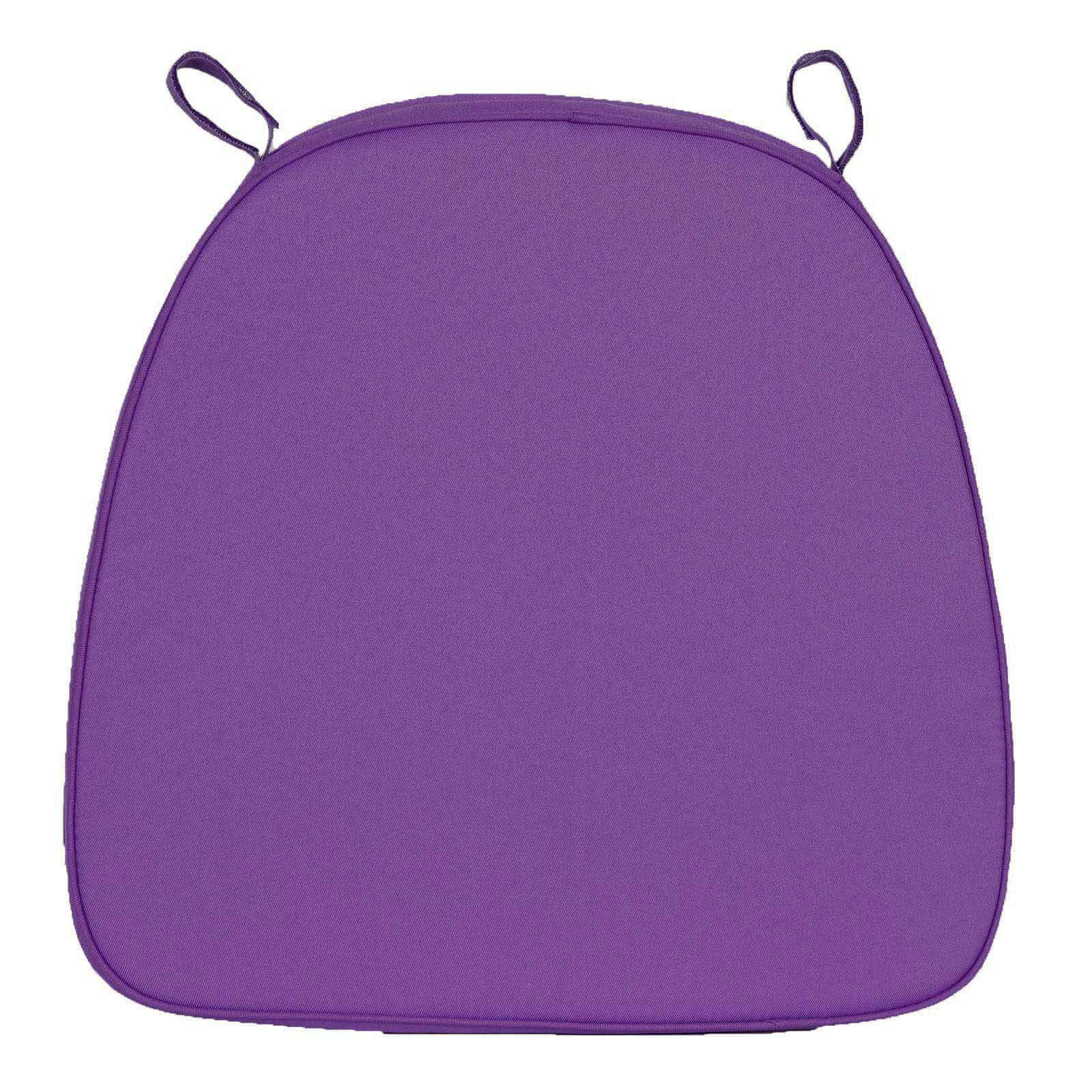 Chiavari Chair Cushion with 1.5 Thick Memory Foam and Ties Purple - Stylish Removable Cover for Comfort