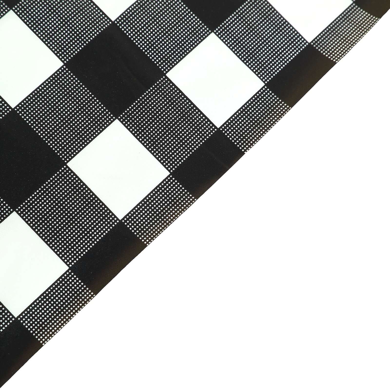 5-Pack Plastic Table Covers Black Checkered Rectangle - Durable PVC Disposable Covers for Events 54x108