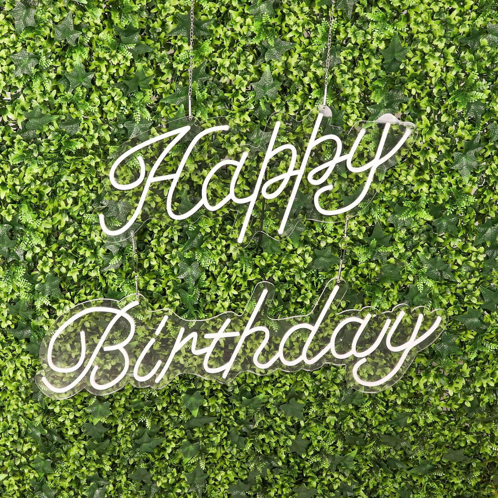 32 Happy Birthday Neon Light Sign, LED Reusable Wall Décor Lights With 5ft Hanging Chain