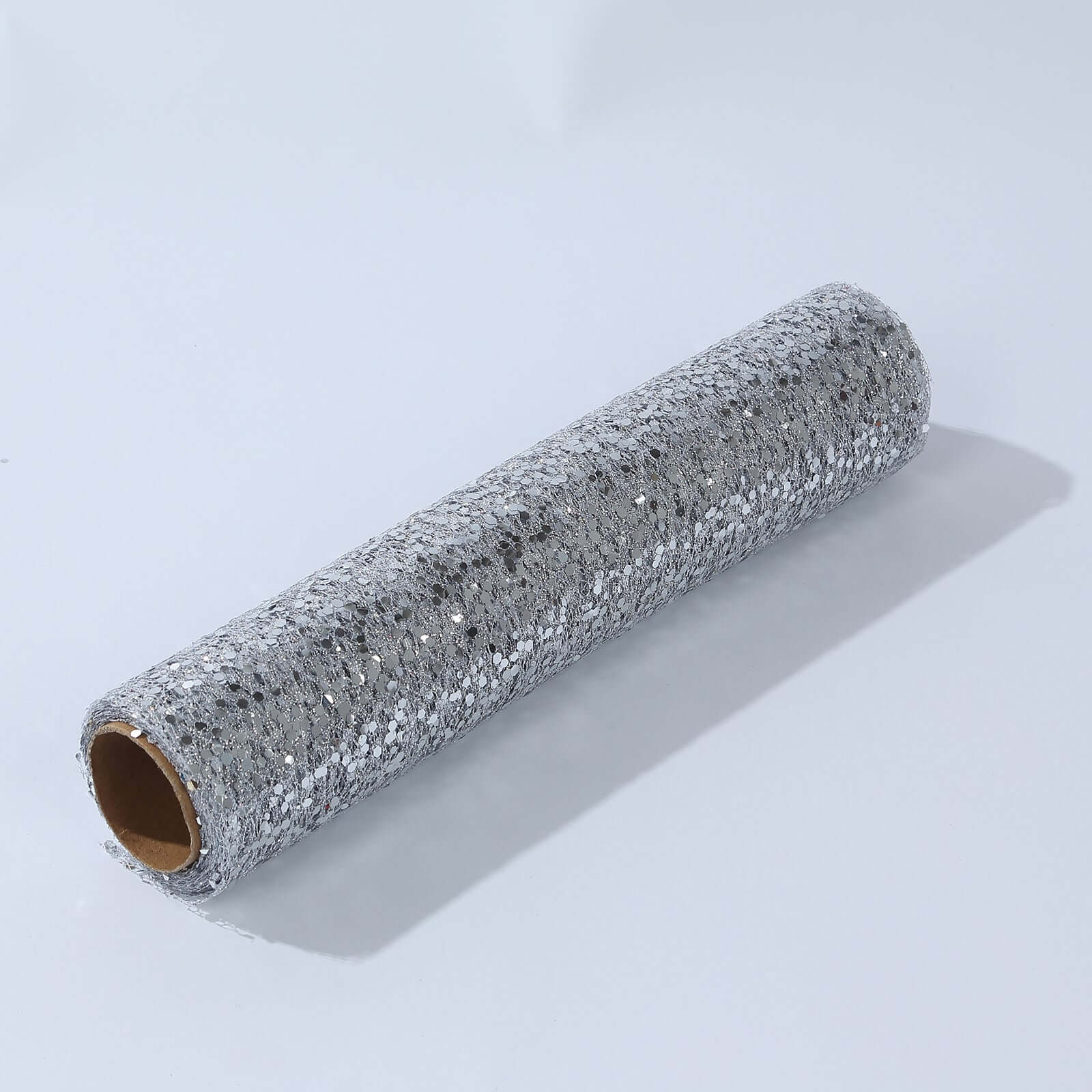 Mesh 11x108 Table Runner Metallic Silver - Sequin Design for Convenient Event Decoration