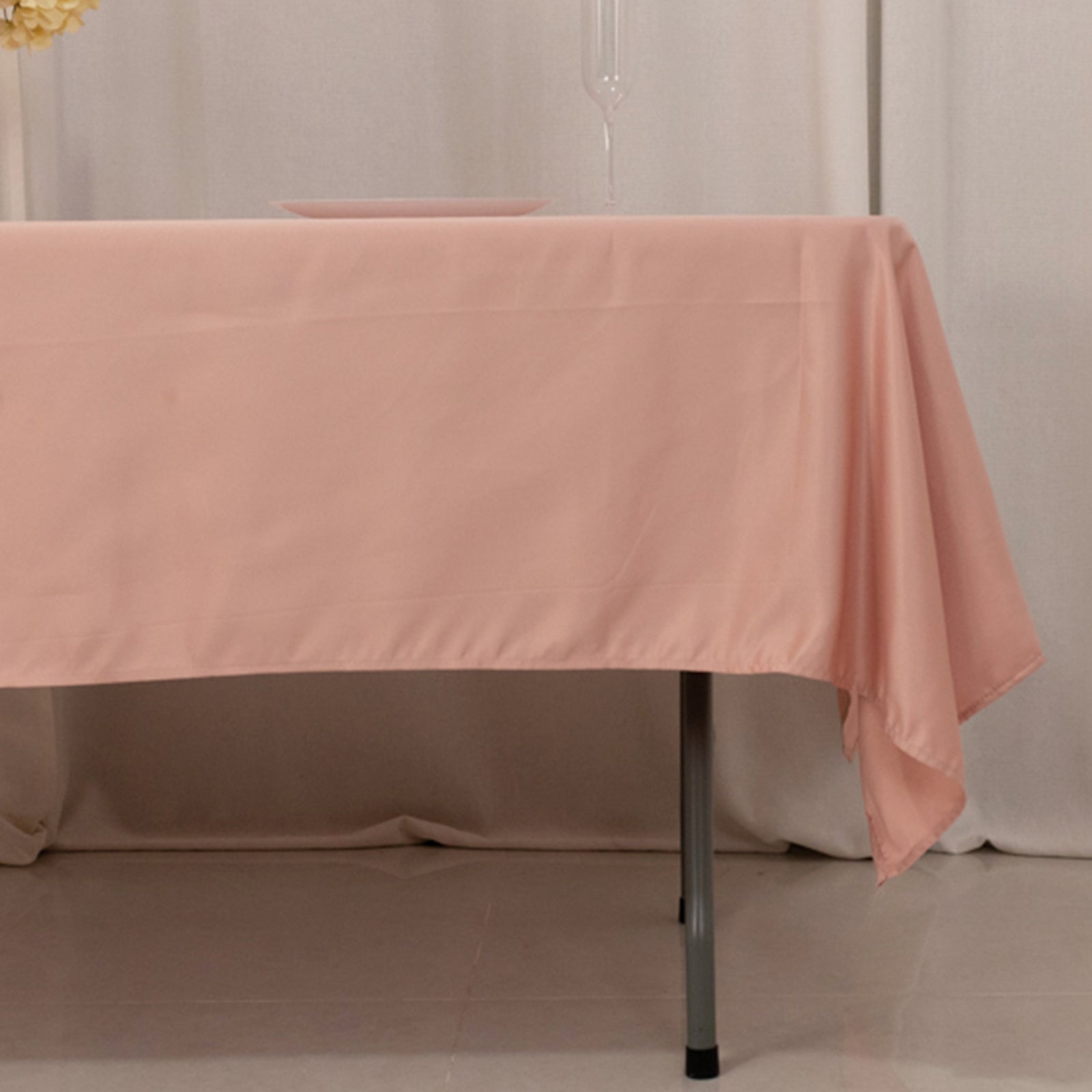 Lamour Satin 60x102 Rectangle Tablecloth Dusty Rose - Durable & Silky Soft Feel Table Cover