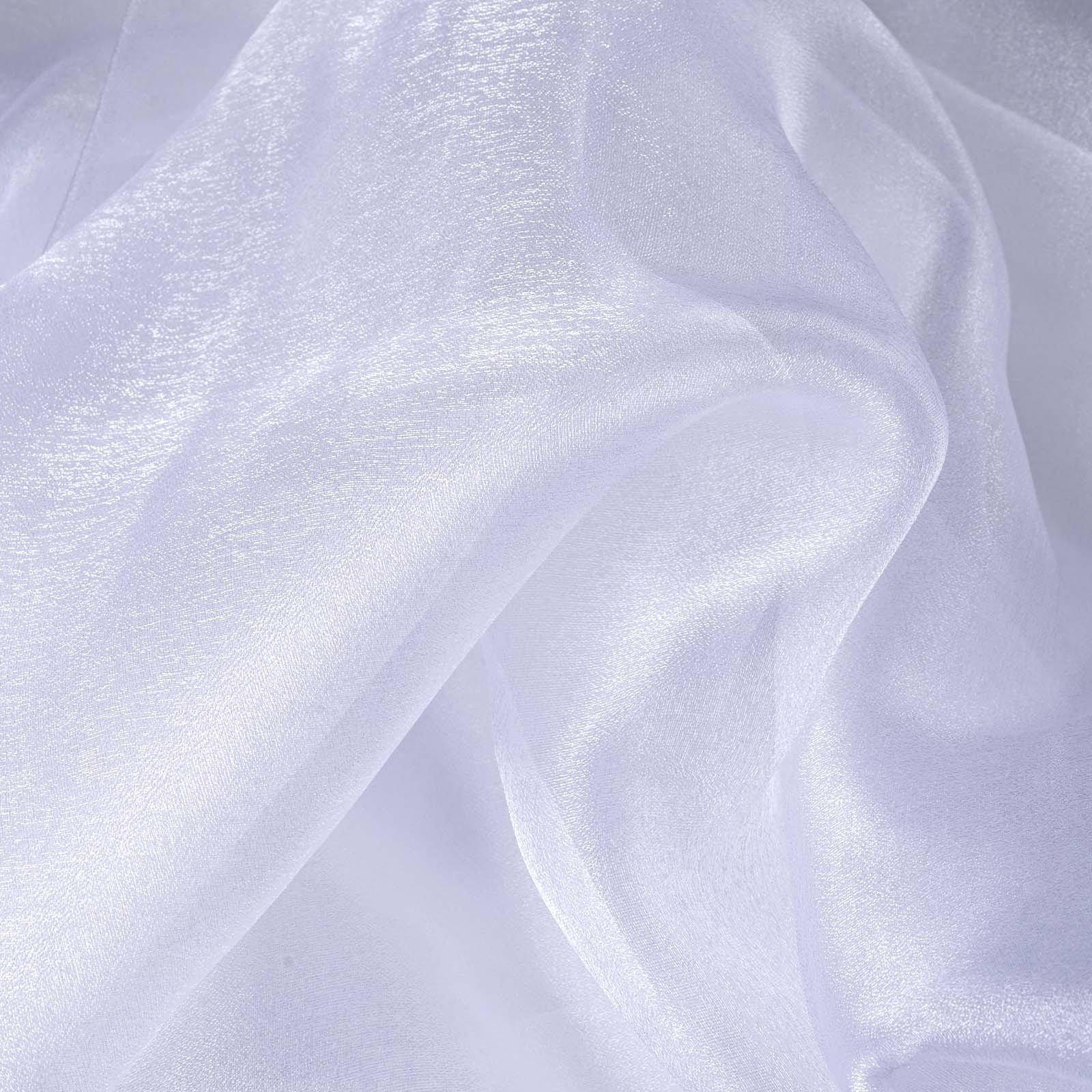 54x10yd White Solid Sheer Chiffon Fabric Bolt, DIY Voile Drapery Fabric