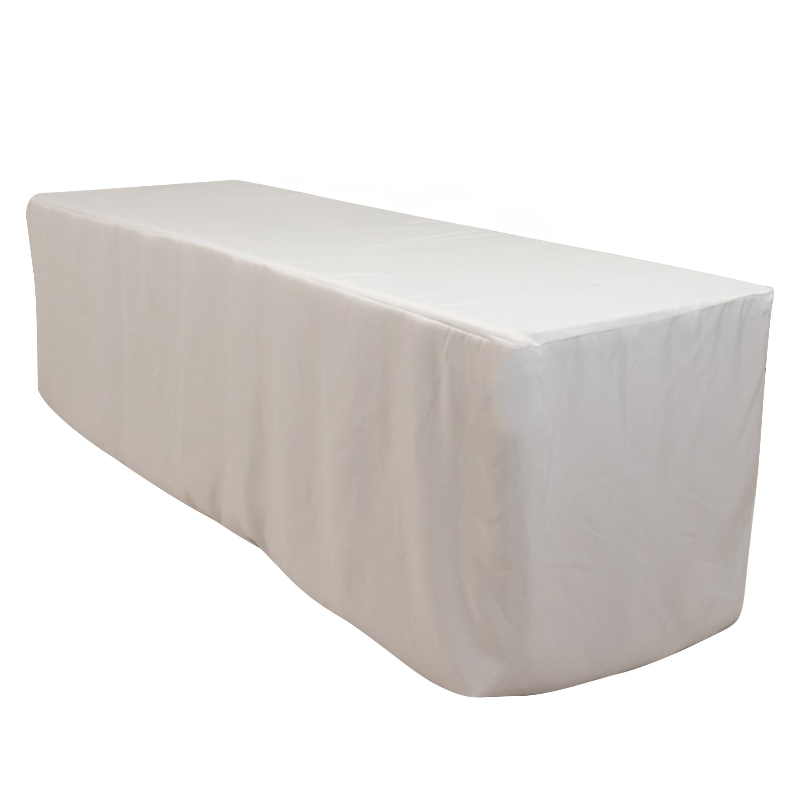 Premium Polyester 8ft Rectangle Tablecloth White Durable Fitted 220GSM Table Cover for Trade Shows & Events