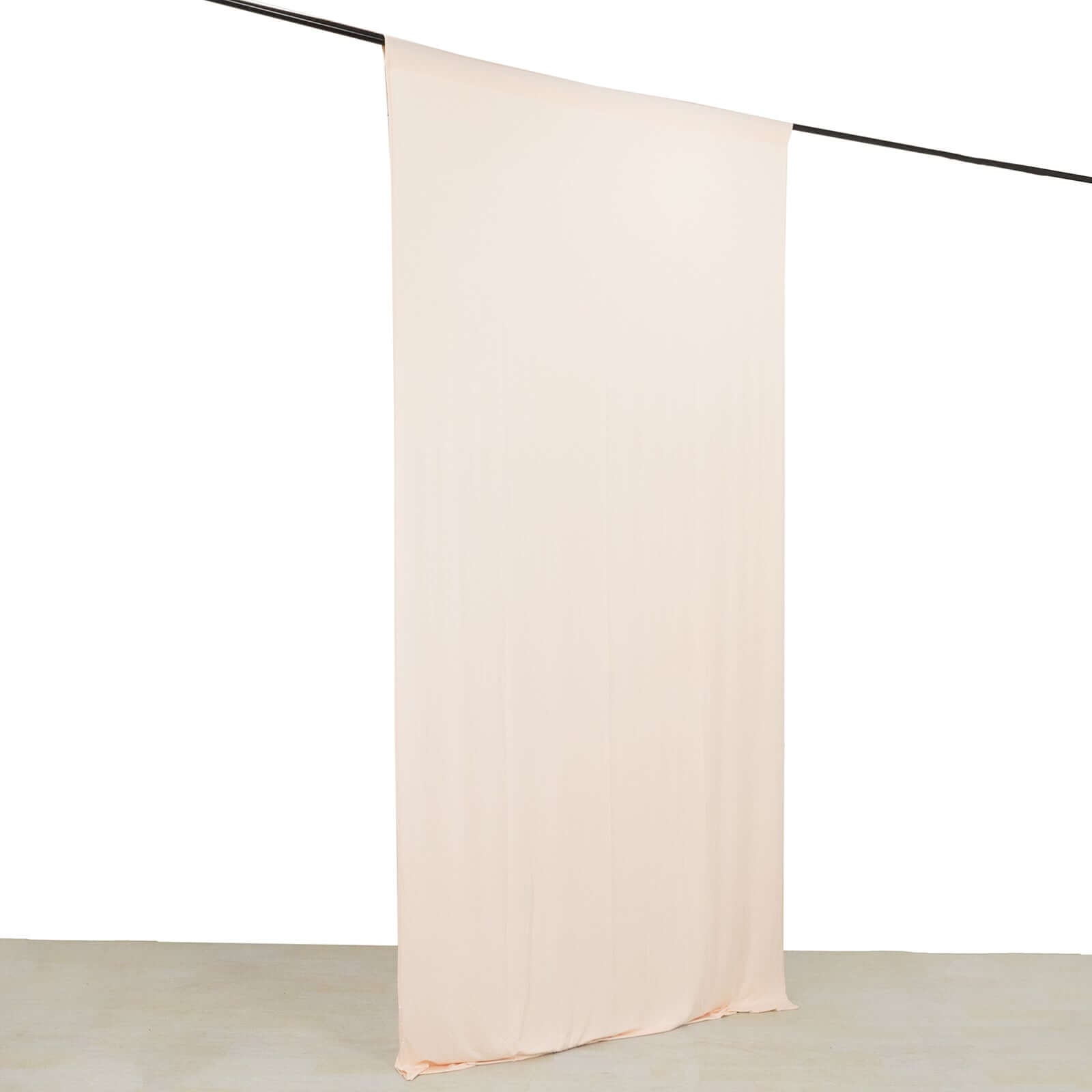 Blush 4-Way Stretch Spandex Event Curtain Drapes, Wrinkle Free Backdrop Event Panel with Rod Pockets - 5ftx10ft