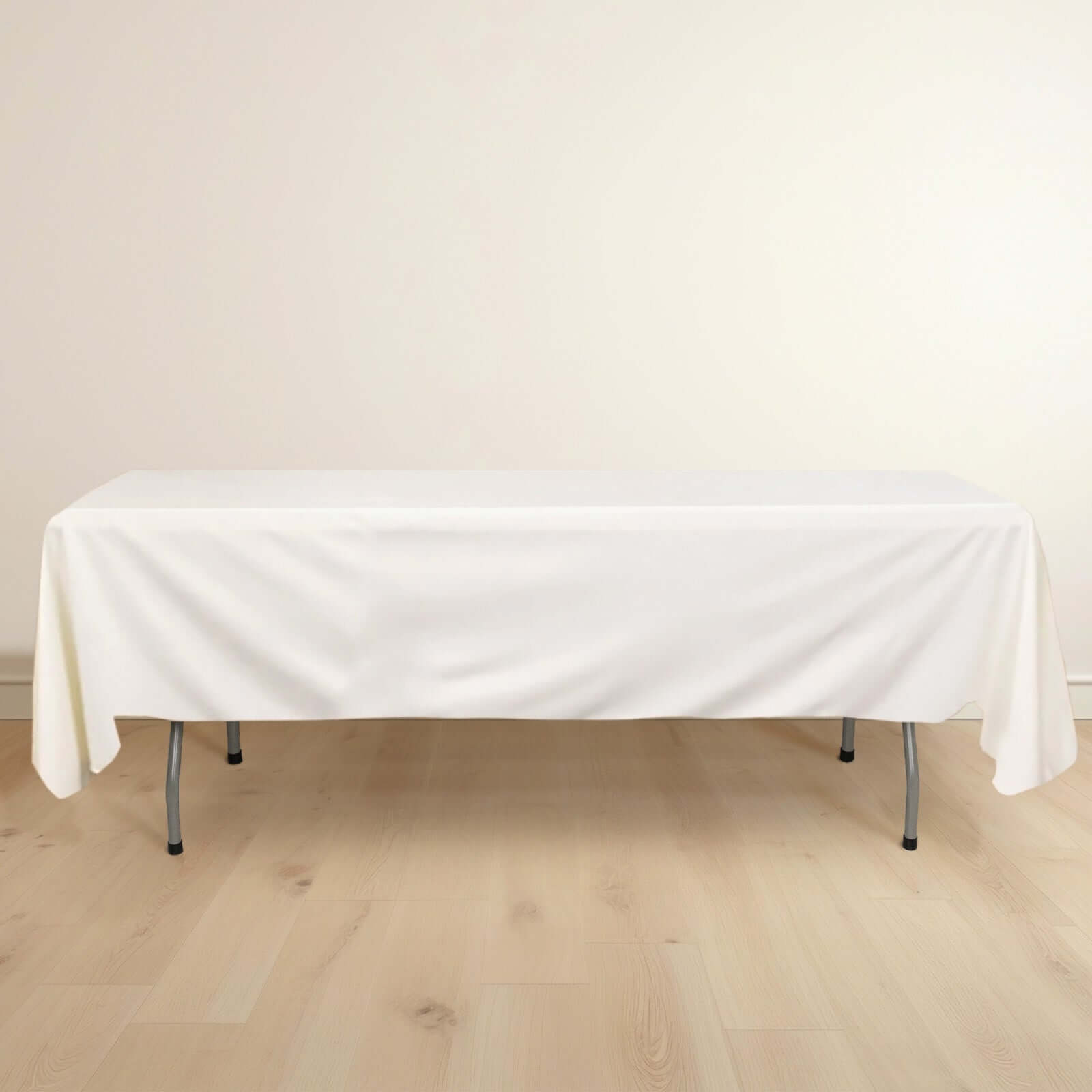 Premium Scuba Rectangular 60x102 Tablecloth Ivory - Wrinkle Free & Stain Resistant Table Cover