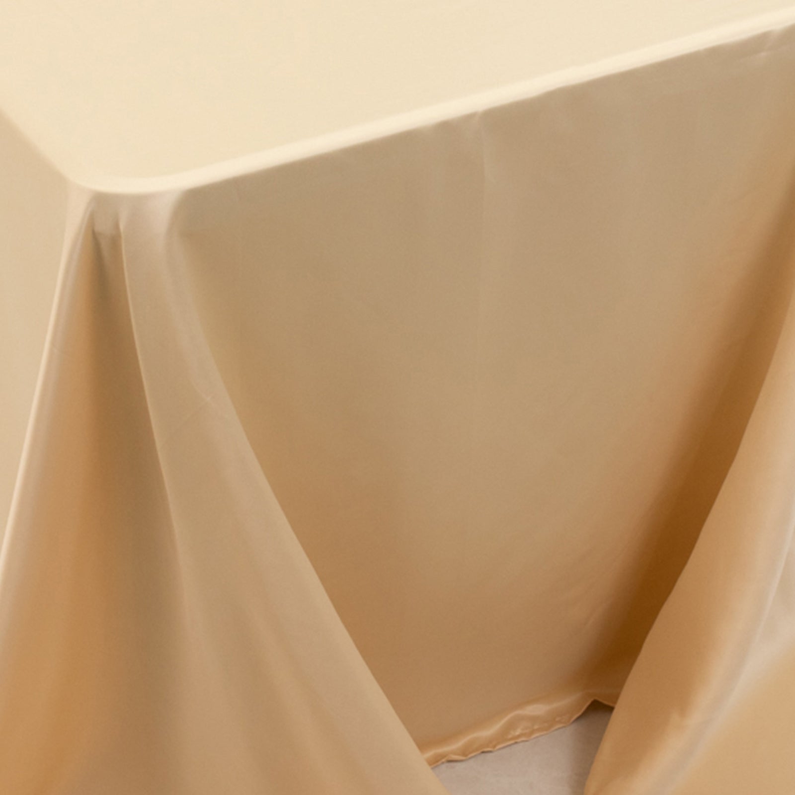 Lamour Satin 90x156 Rectangle Tablecloth Beige - Luxurious, Soft Seamless Table Cover