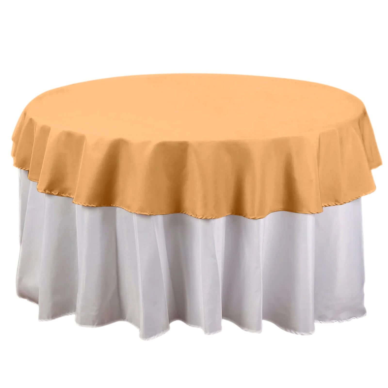 Polyester 70 Round Tablecloth Gold - Durable & Wrinkle-Resistant Table Cover for Everyday Use