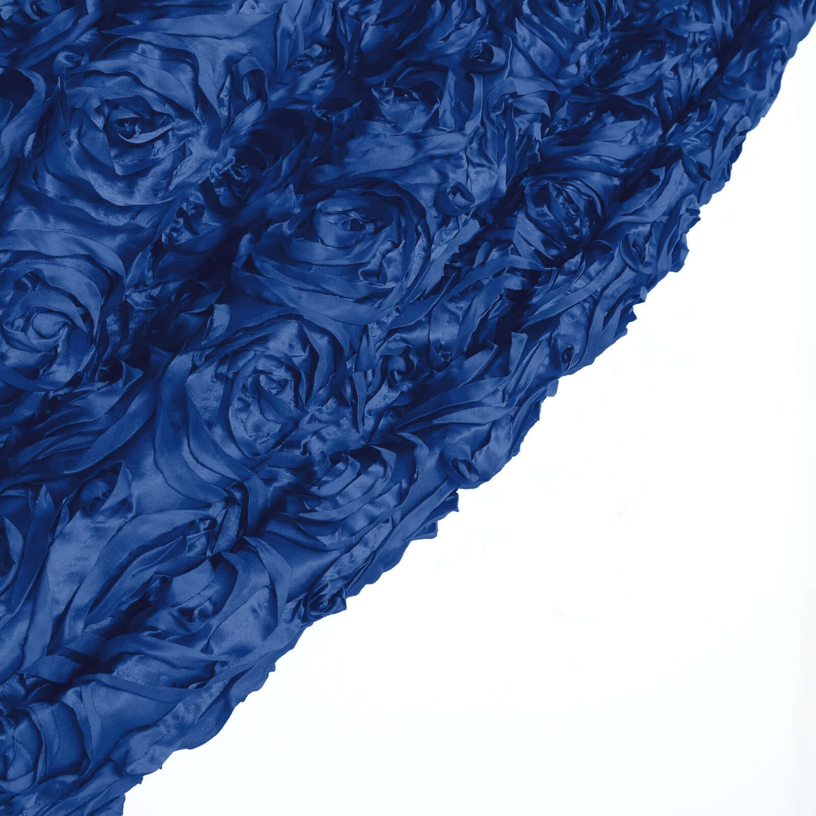 8ftx8ft Royal Blue Satin Rosette Event Curtain Drapes, Backdrop Event Panel