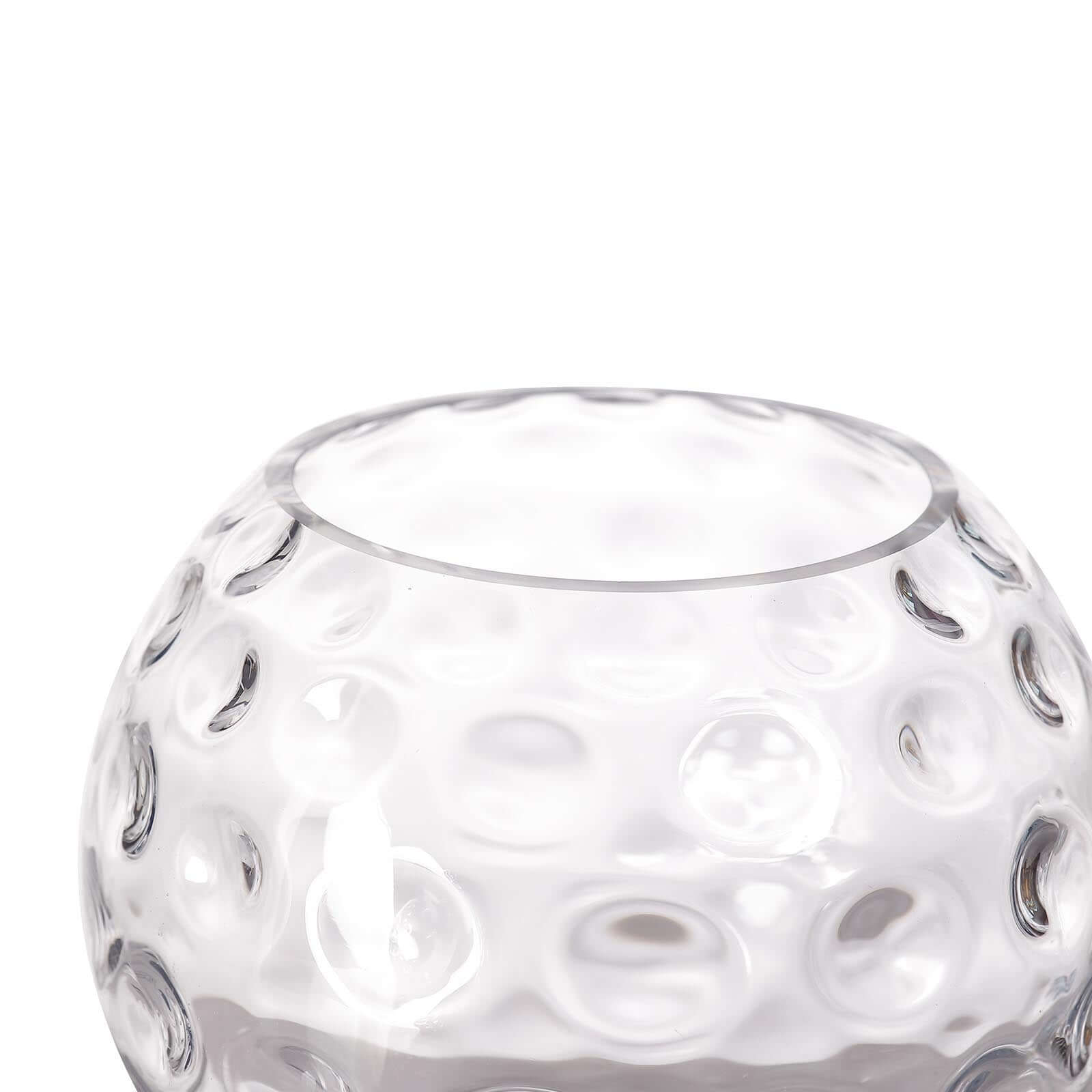 2-Pack Glass Bubble Vases Sphere Hobnail Design Clear Round - Decorative Votive Tealight Wedding Centerpieces 8