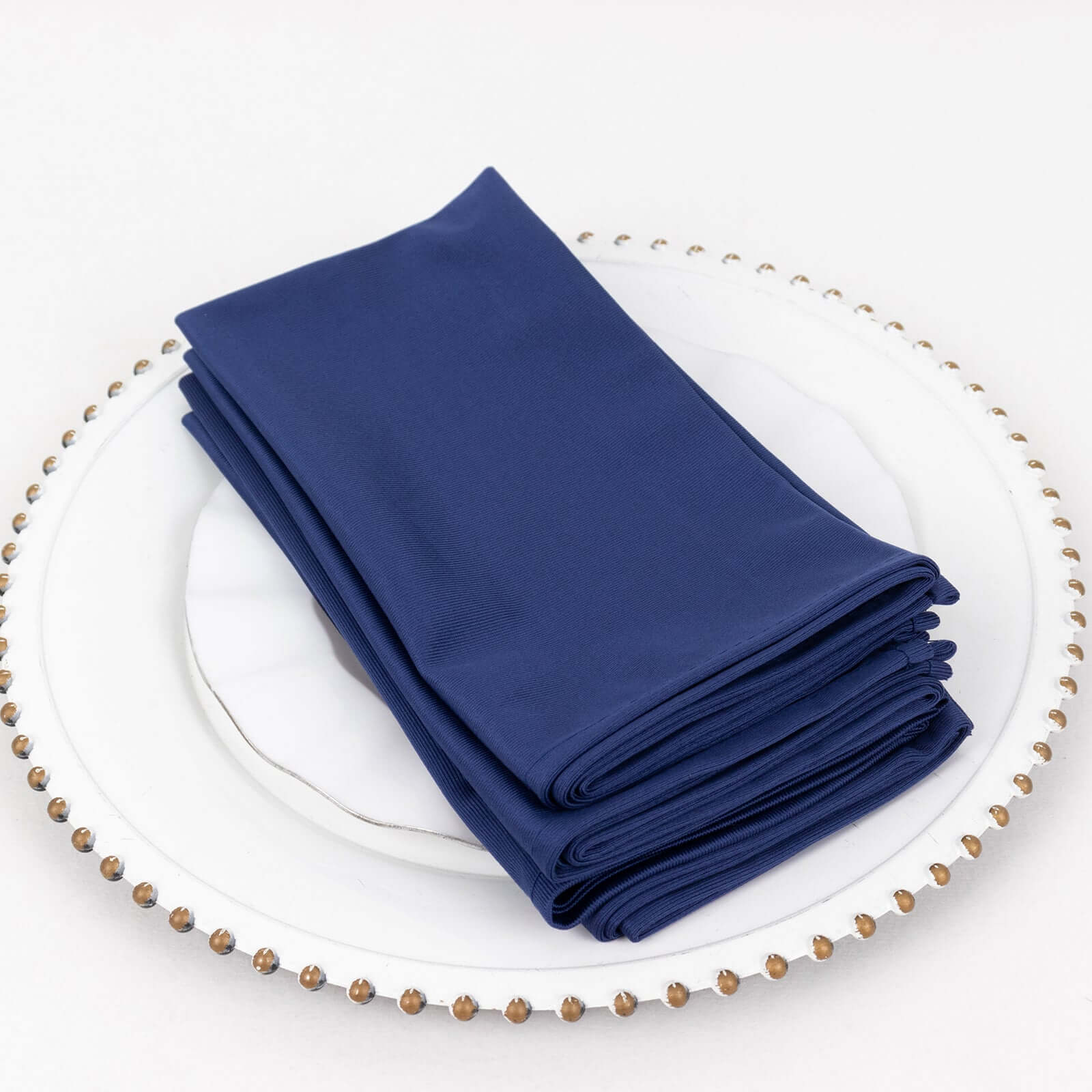 5 Pack Premium Scuba 20x20 Napkins Navy Blue - Durable & Reusable Dinner Napkins