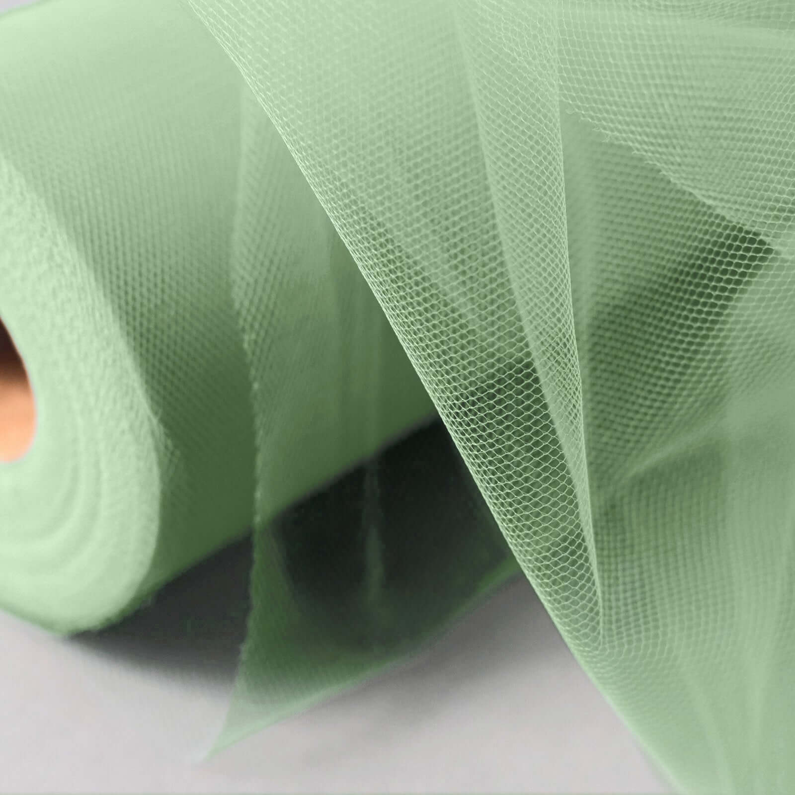 6x100 Yards Sage Green Tulle Fabric Bolt, Sheer Fabric Spool Roll For Crafts