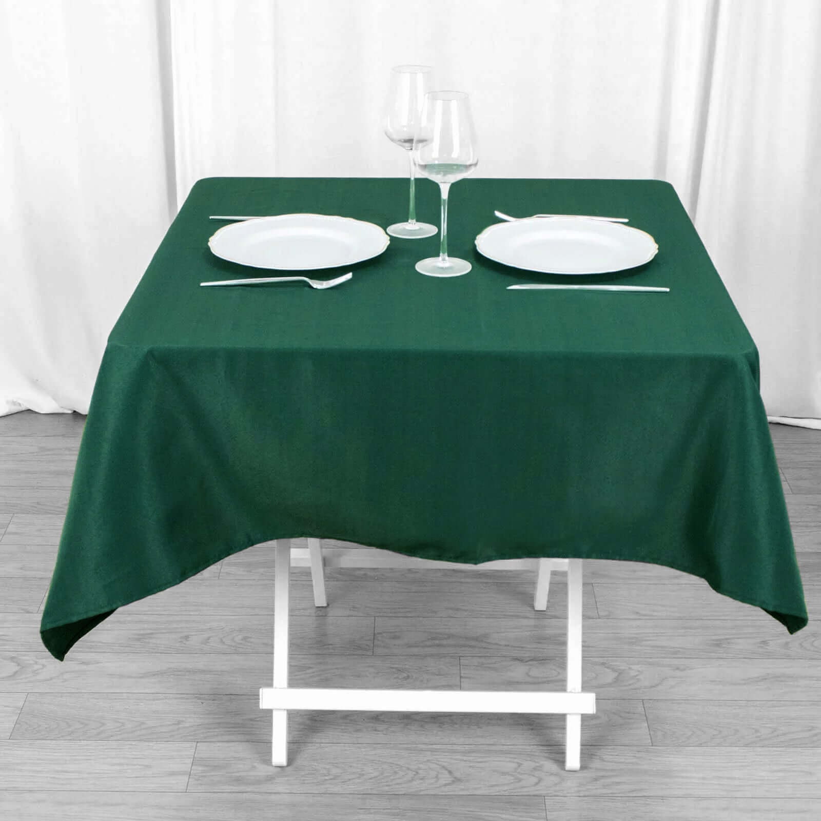 Polyester 90 Round Tablecloth Hunter Emerald Green - Stain & Wrinkle-Resistant Table Cover