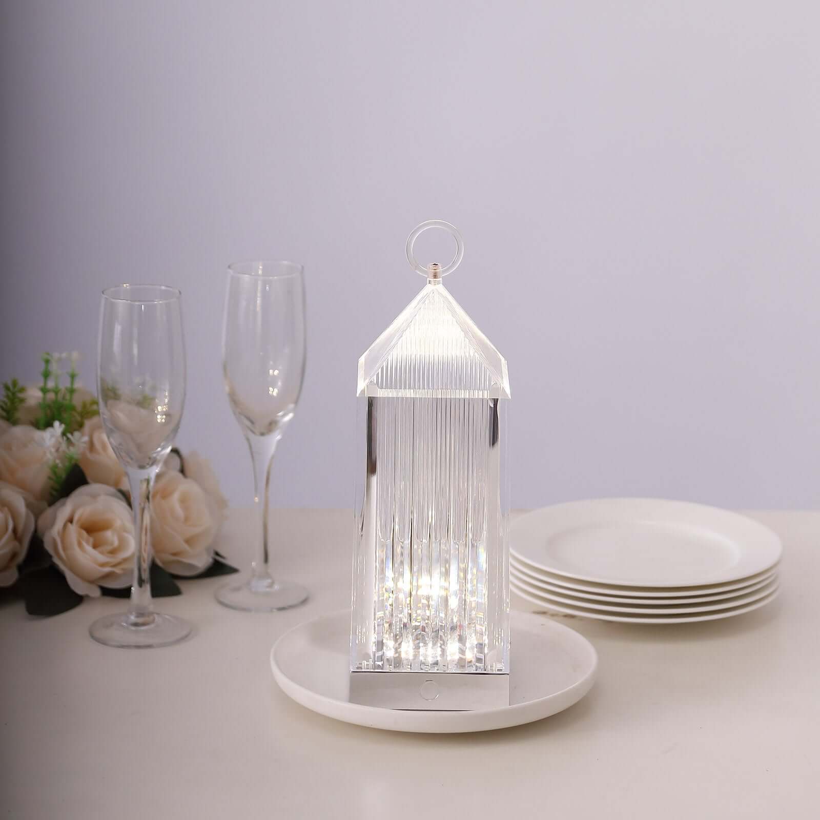 Acrylic LED Lantern Lamp Retro Lighthouse Design Rechargeable - Touch Control Crystal Decorative Night Light 11