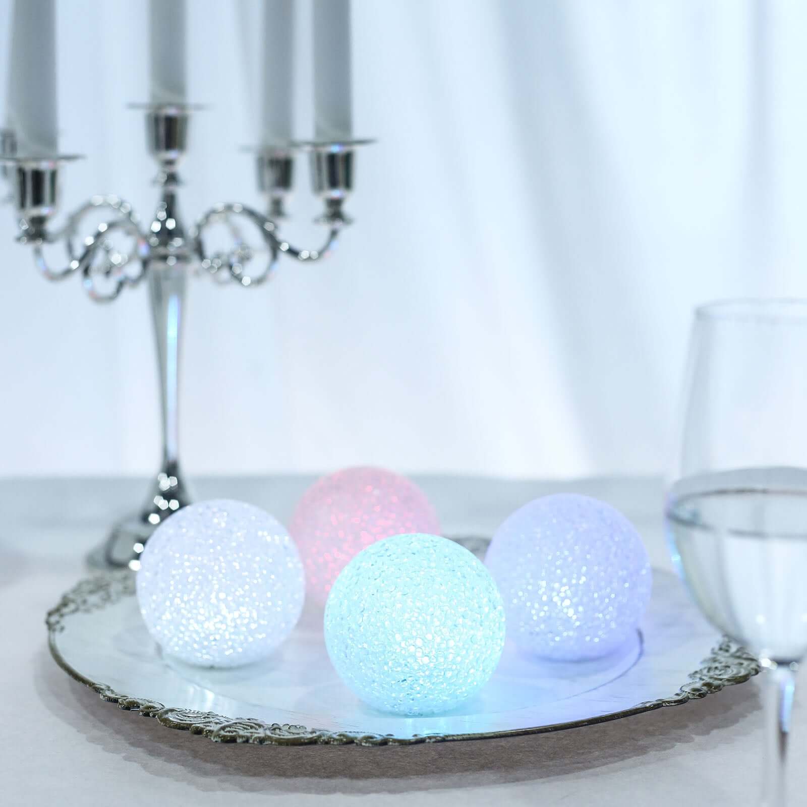 4-Pack LED Mini Light Globes Color Changing - Battery Operated Ball Centerpiece Fillers 3