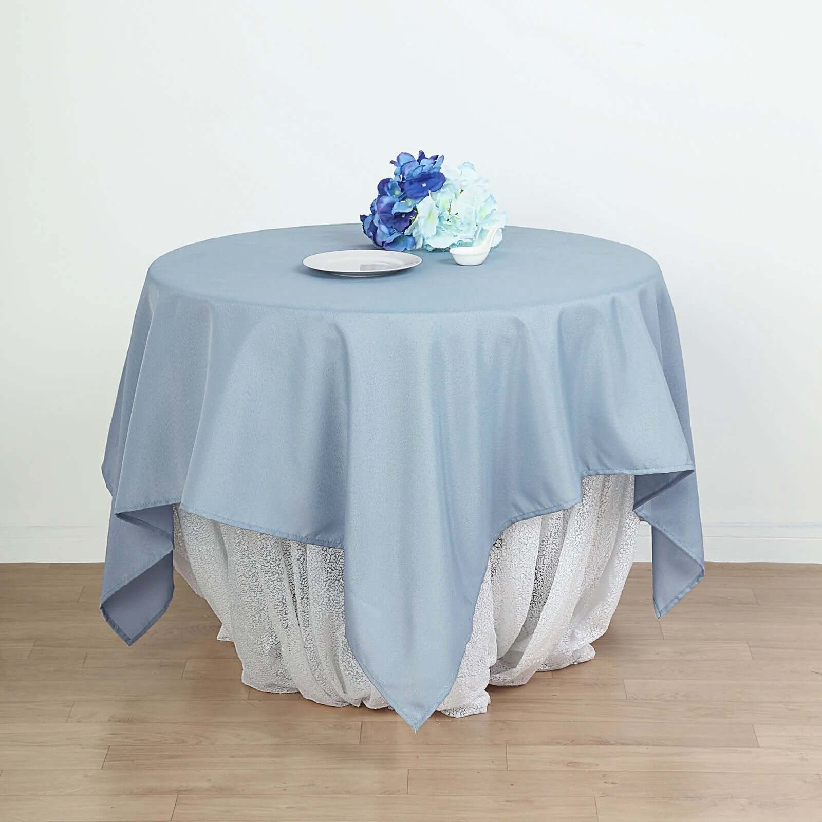 Polyester Square 70x70 Tablecloth Dusty Blue - Wrinkle-Resistant & Durable Table Cover