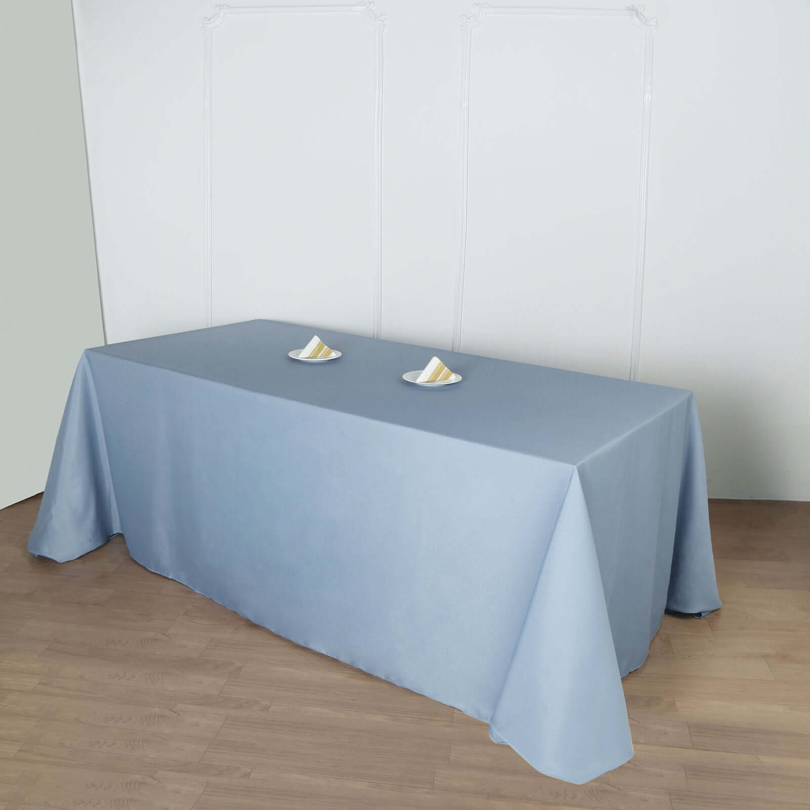 Polyester 90x156 Rectangle Tablecloth Dusty Blue - Seamless Wrinkle-Resistant Table Cover