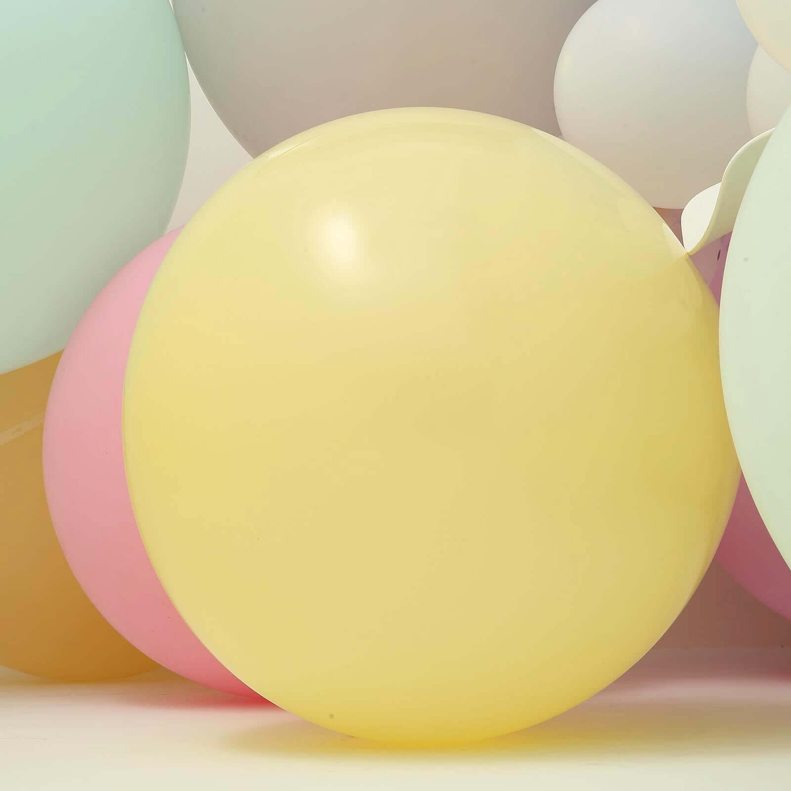 2 Pack 32 Large Balloons Helium or Air Latex Balloons Pastel Yellow