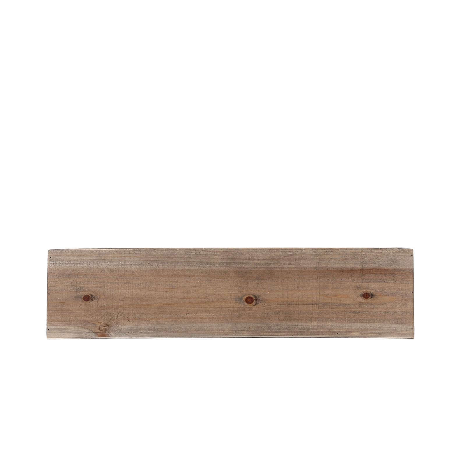 Natural Wood Planter Rectangular Box 24x6- Natural Decor with Removable Plastic Liner for Tables