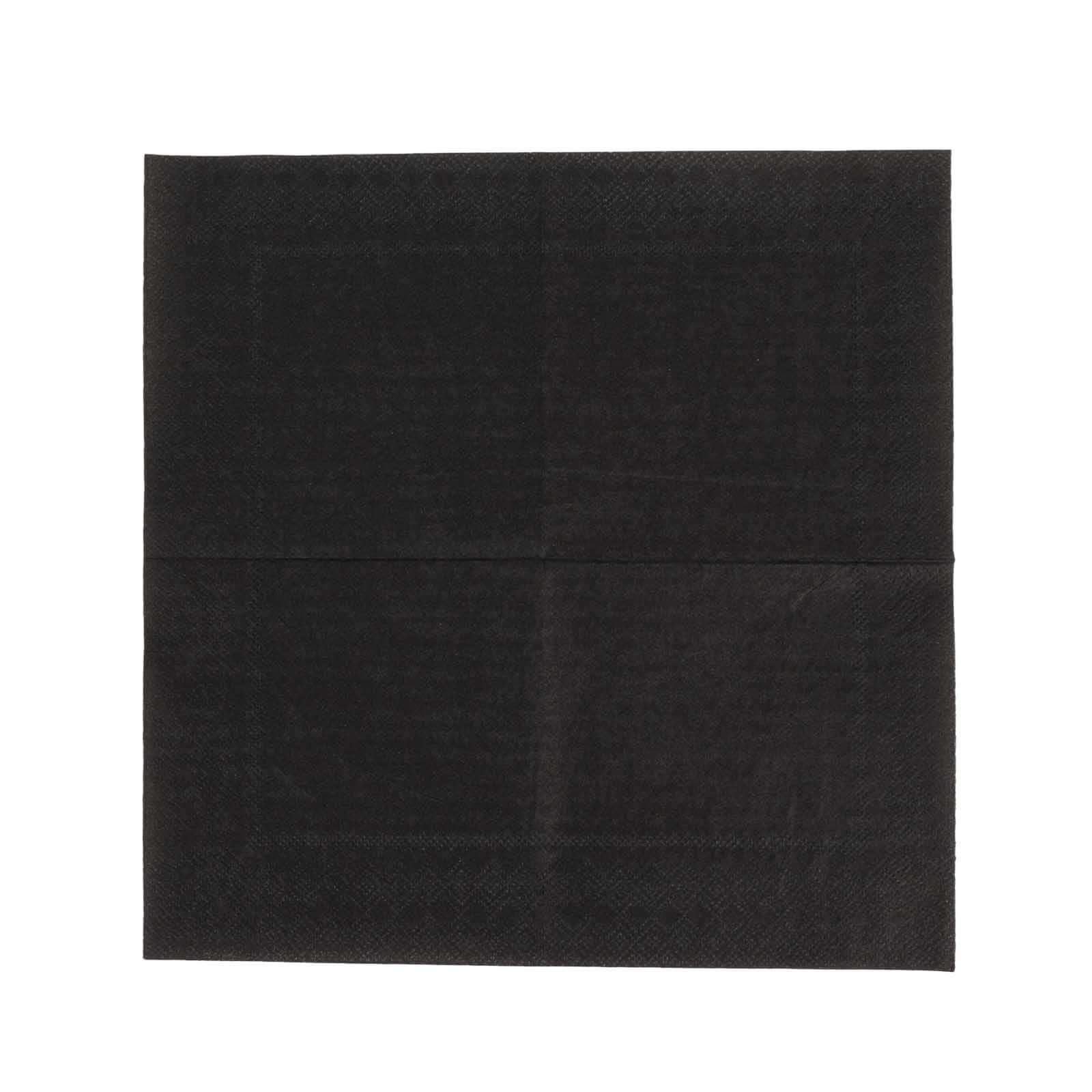 50-Pack Paper Beverage Napkins Black - 2 Ply Disposable Soft 18GSM Cocktail Napkins for Events 5x5