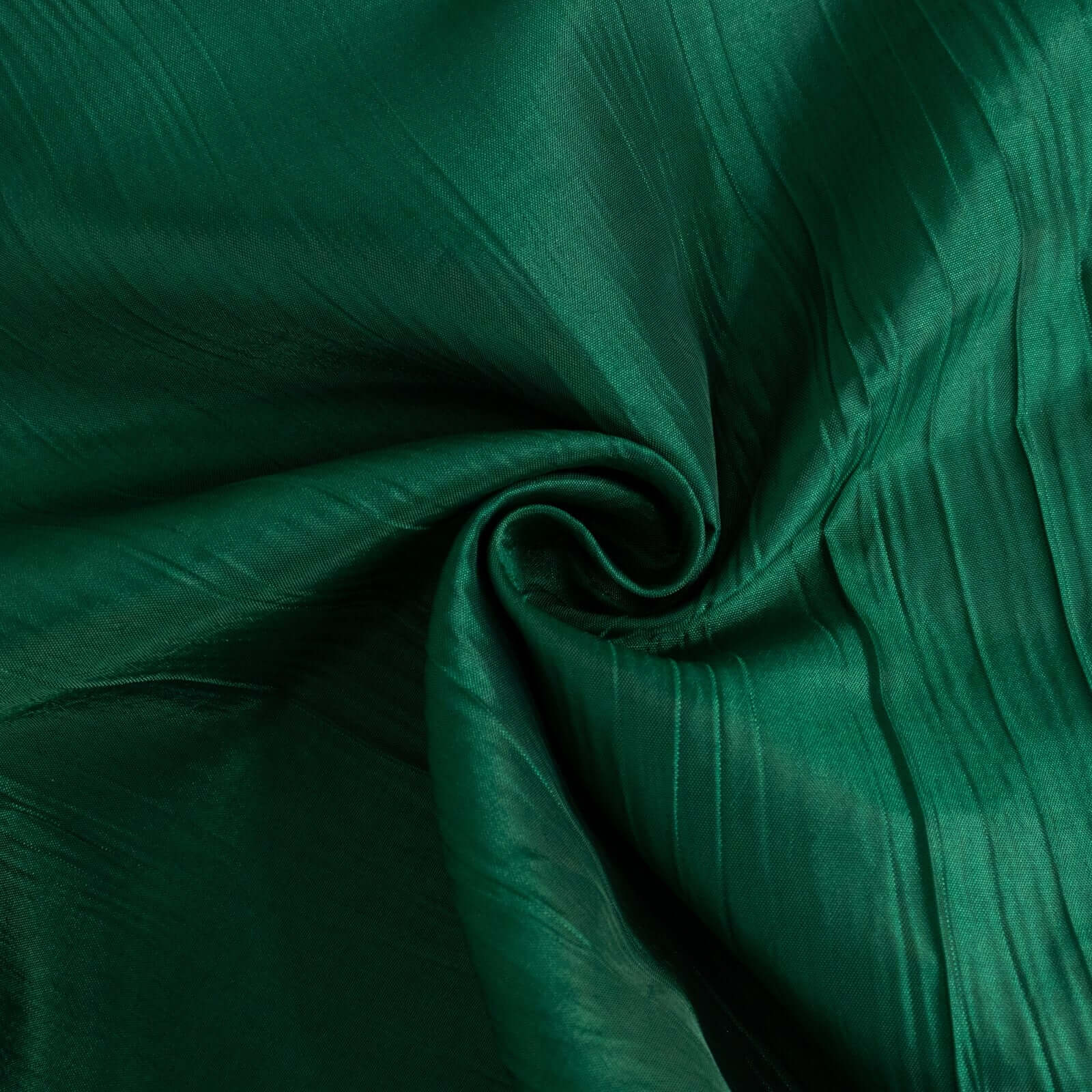 Crinkle Crushed Taffeta Chair Cover for Banquet Chairs Hunter Emerald Green - Reusable Slipcover