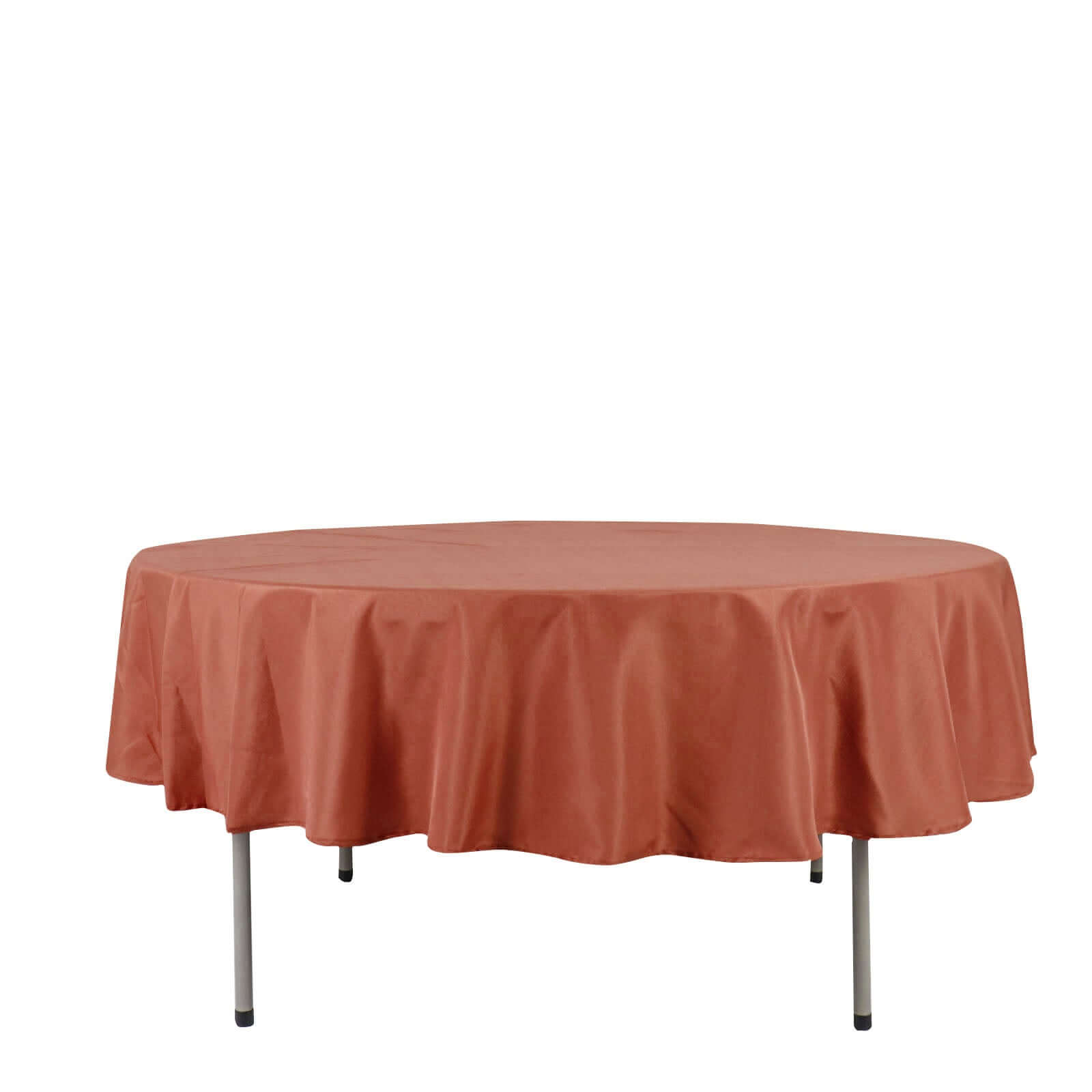 Polyester 90 Round Tablecloth Terracotta (Rust) - Stain & Wrinkle-Resistant Table Cover