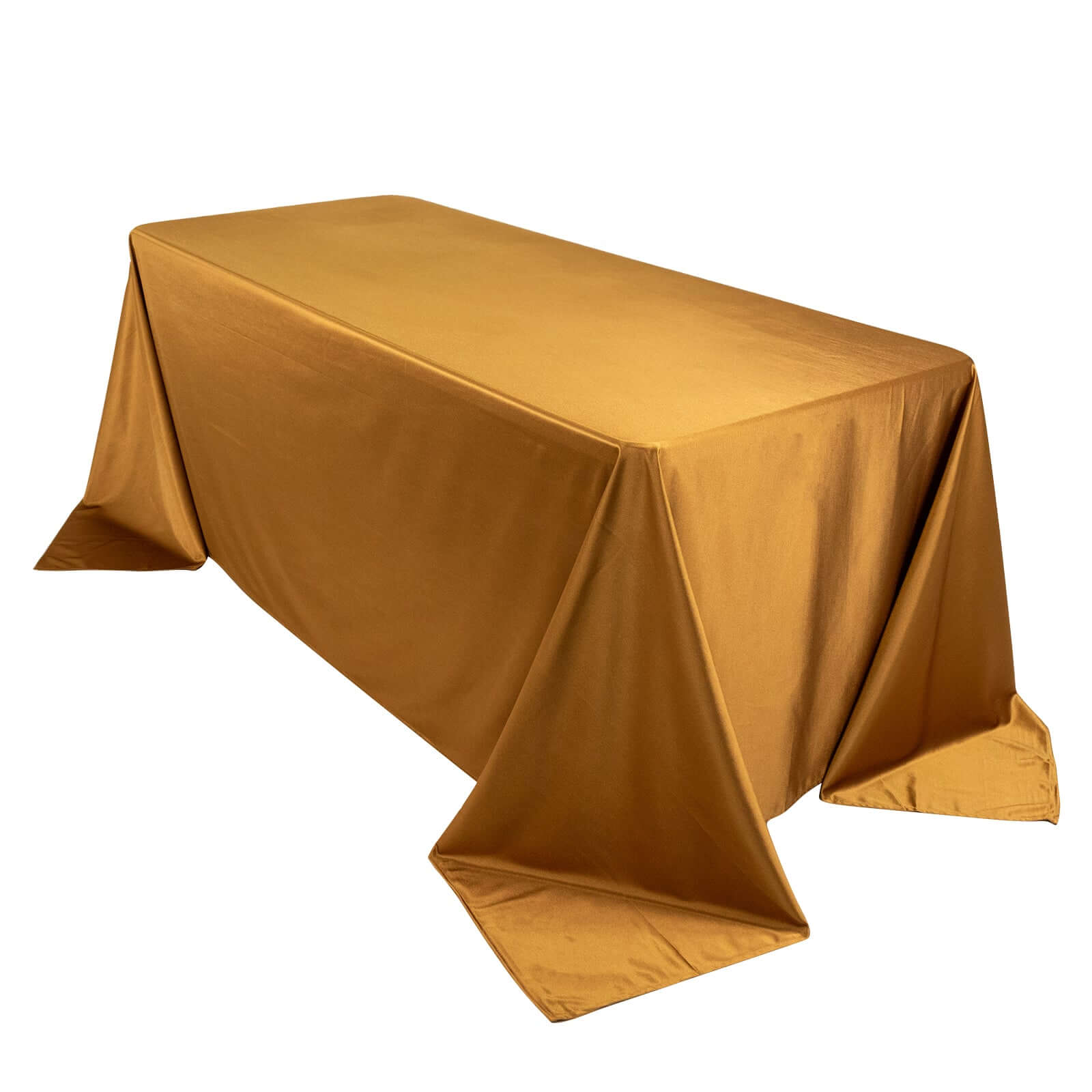 Premium Scuba Rectangular 90x132 Tablecloth Shimmering Gold - Wrinkle Free & Stain Resistant Seamless Table Cover for Weddings and Parties