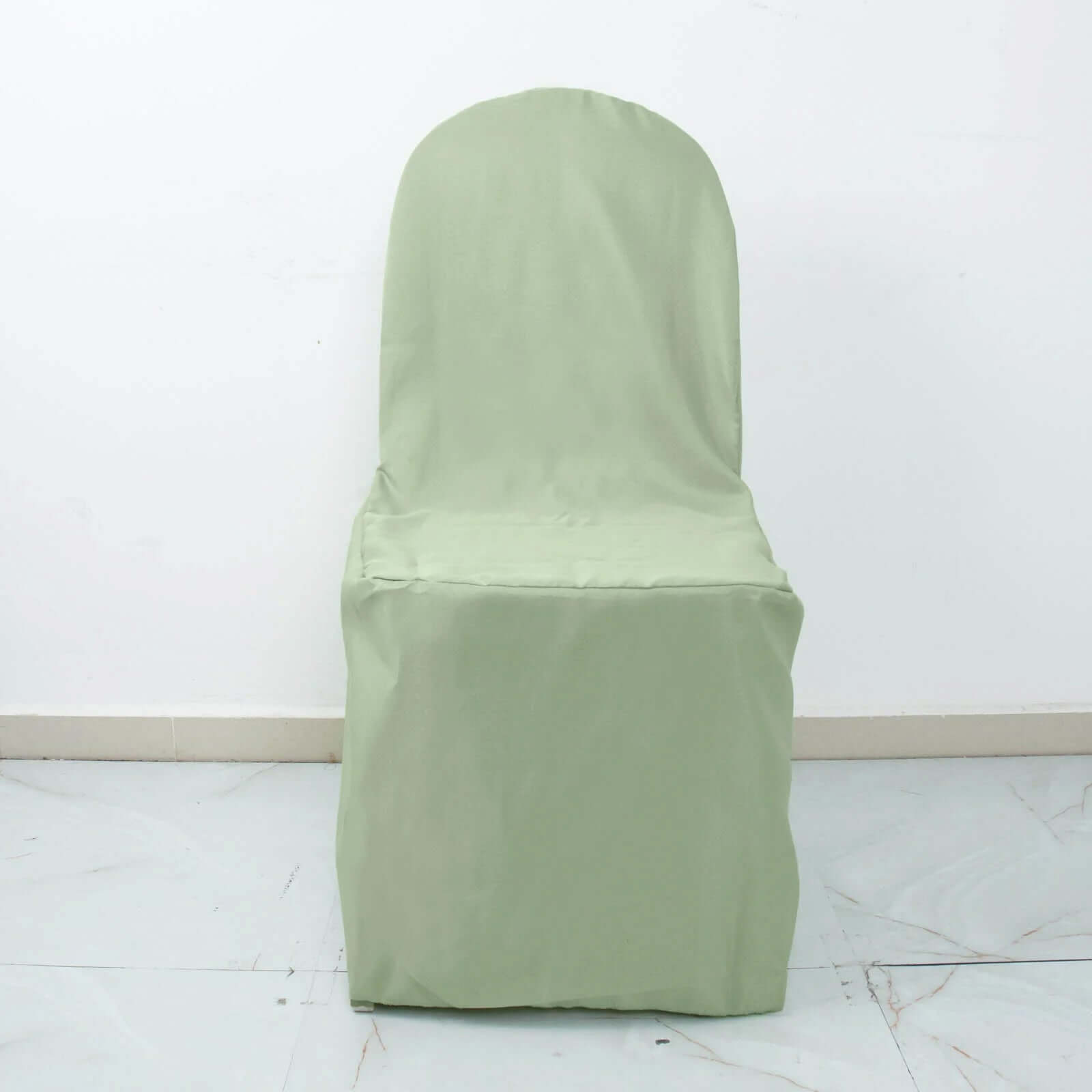 10 Pack Polyester Chair Cover for Banquet Chairs Sage Green - Stain-Resistant Reusable Slip-On Slipcover