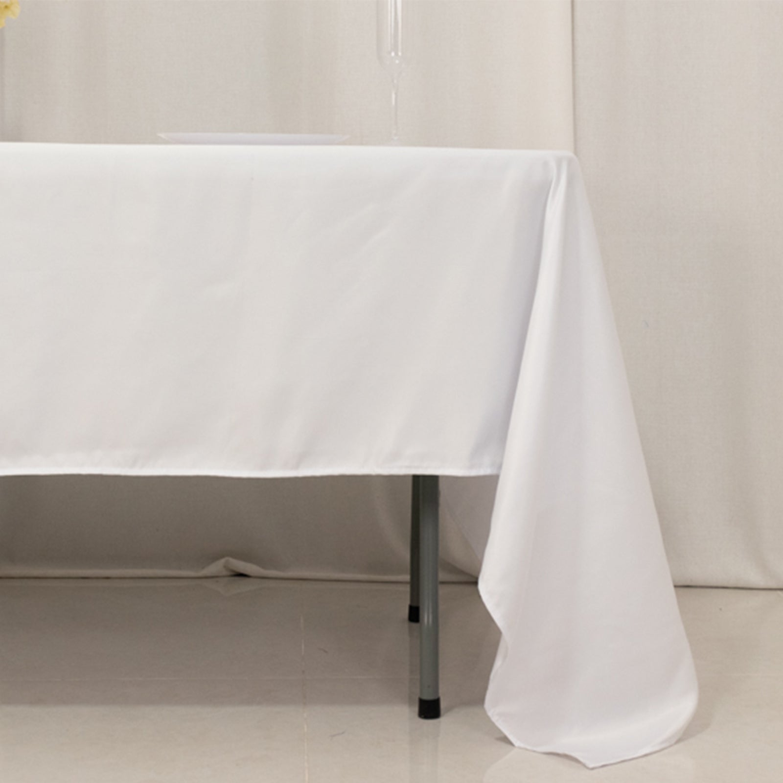 Lamour Satin 60x126 Rectangle Tablecloth White - Soft & Silk-Like Table Cover for Upscale Dining