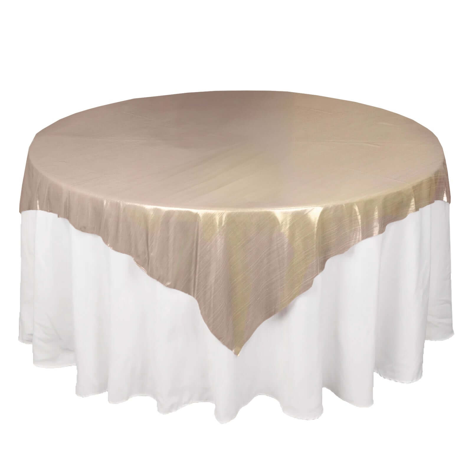 Polyester 72x72 Table Overlay Square Tablecloth Blush - Sequin Dots Wrinkle-Free Table Cover