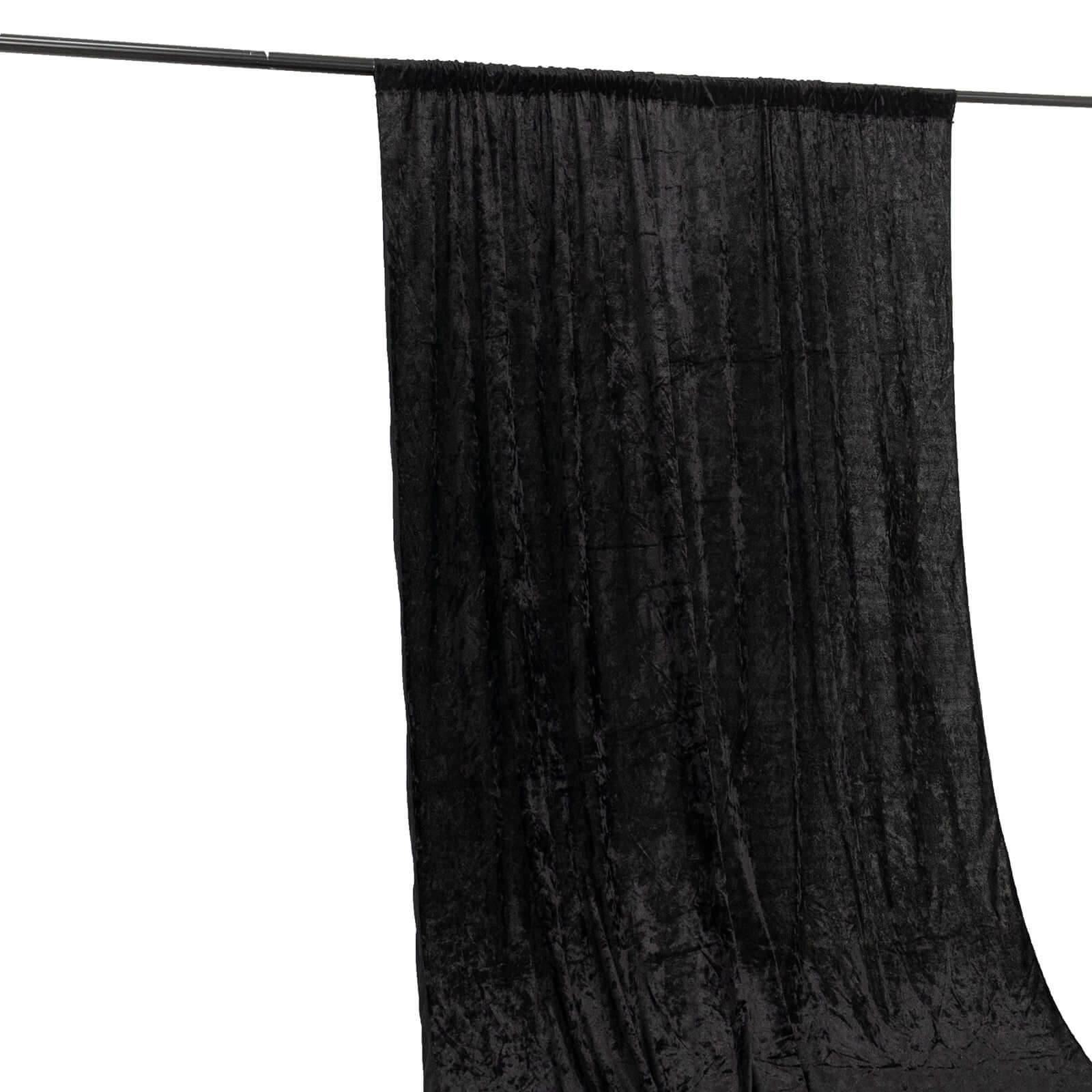 5ftx12ft Black Premium Smooth Velvet Event Curtain Drapes, Privacy Backdrop Event Panel with Rod Pocket