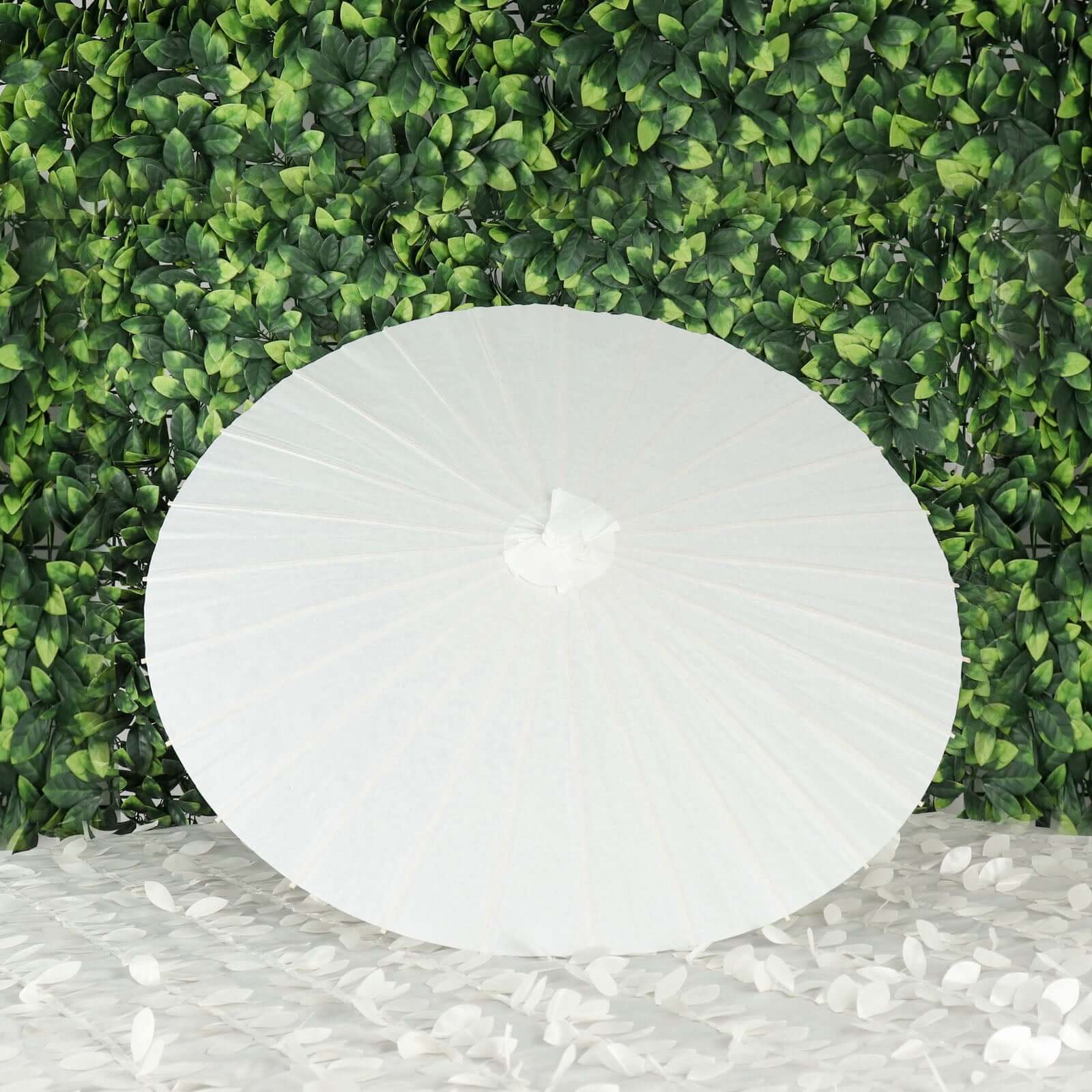 2-Pack Paper and Bamboo Parasol Umbrellas White - Perfect Bridal Shower Photo Props and Table Decorations 32