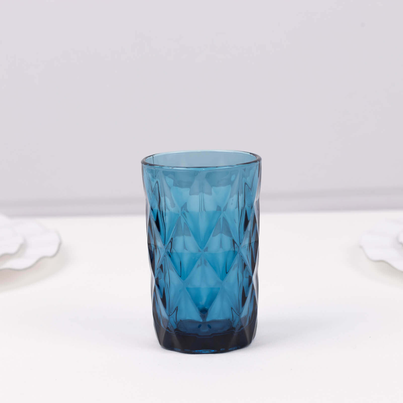 6-Pack Whiskey Glasses Ocean Blue Textured Crystal Cut Design with Heavy Base - Highball Tumblers for Parties & Events 12oz 5